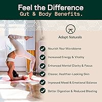 Vista 6 de Adapt Naturals - Prebióticos 4 en 1 para proteger el bioma, suplemento de probióticos, postbióticos y polifenoles para microbioma, salud intestinal