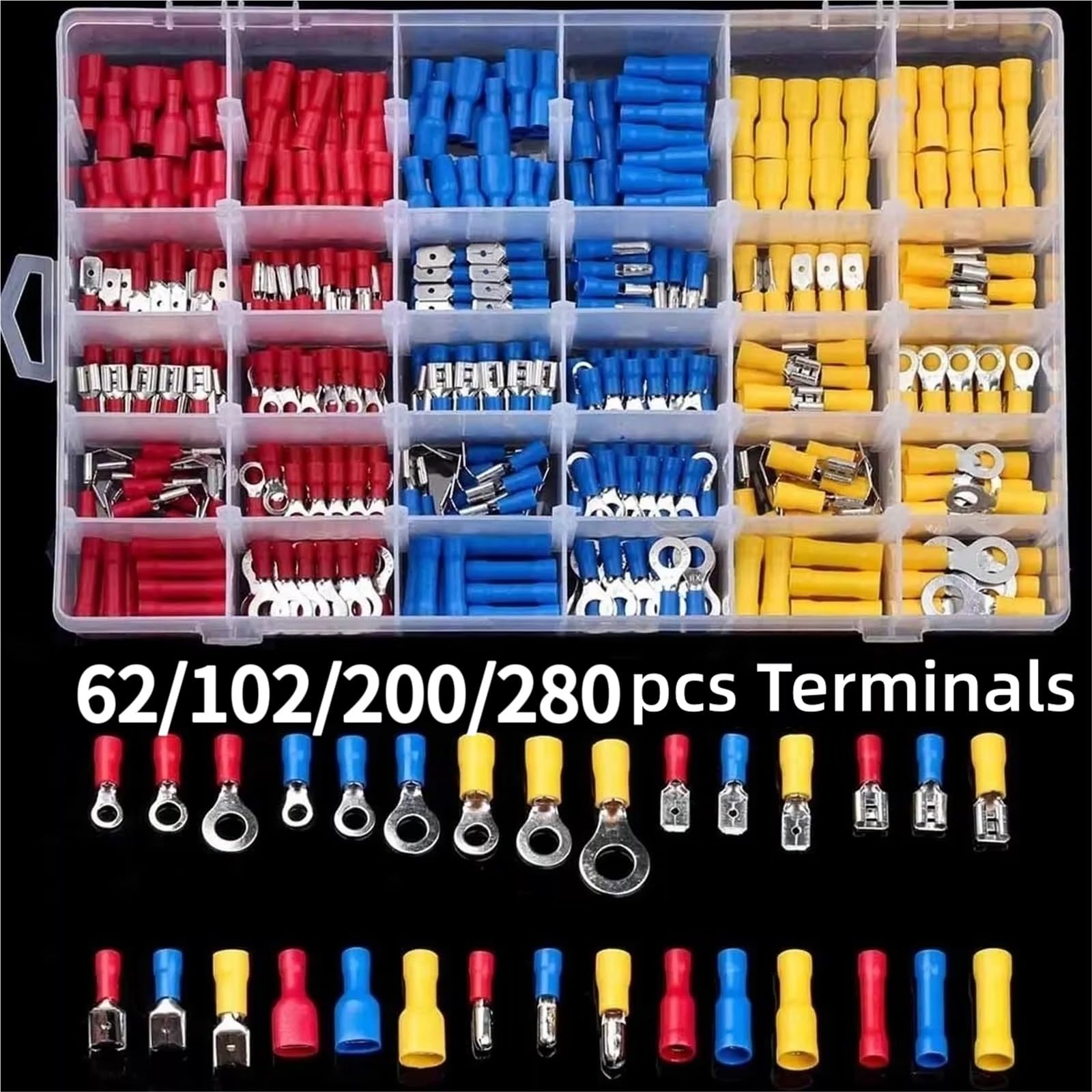 Cosse A Sertir Assortiment De Cosses Borne À Sertir Isolées Bout, for Automobile, Mâle Et Femelle, Kit Connecteurs Câbles(280PCS)