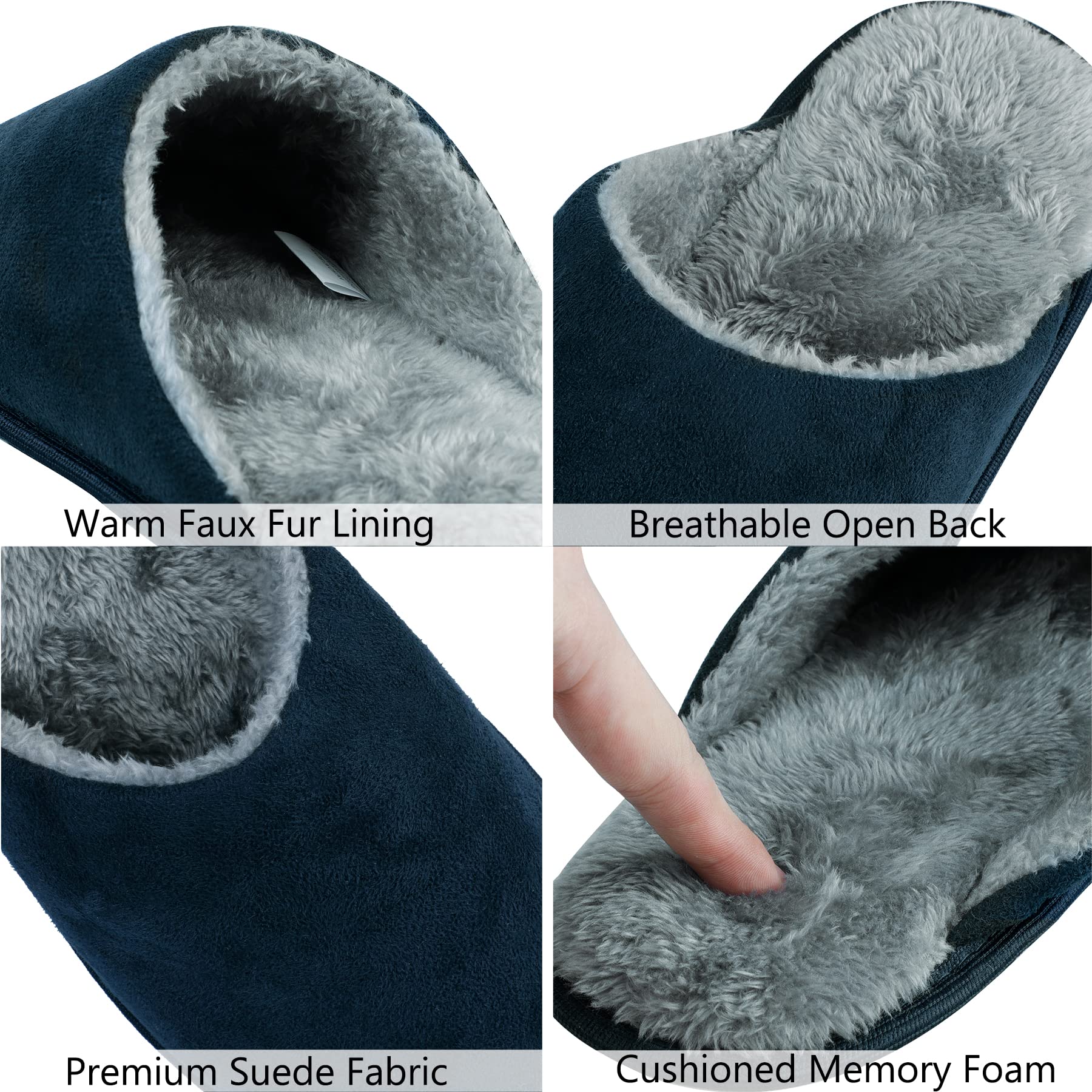 riemot Pantofole Uomo Ciabatte Invernali Inverno Casa Morbida Autunno Inverno Memoria Schiuma Pavimento Indoor Outdoor 38-47 EU