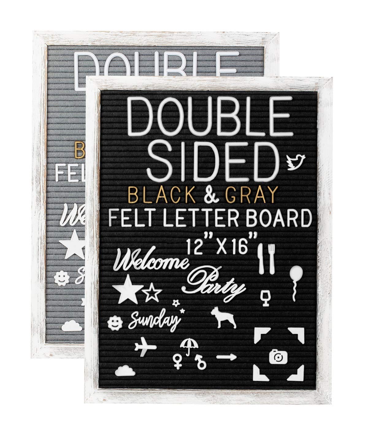 Buy G GAMIT Double Sided Felt Letter Board 12”x16”with White Rustic