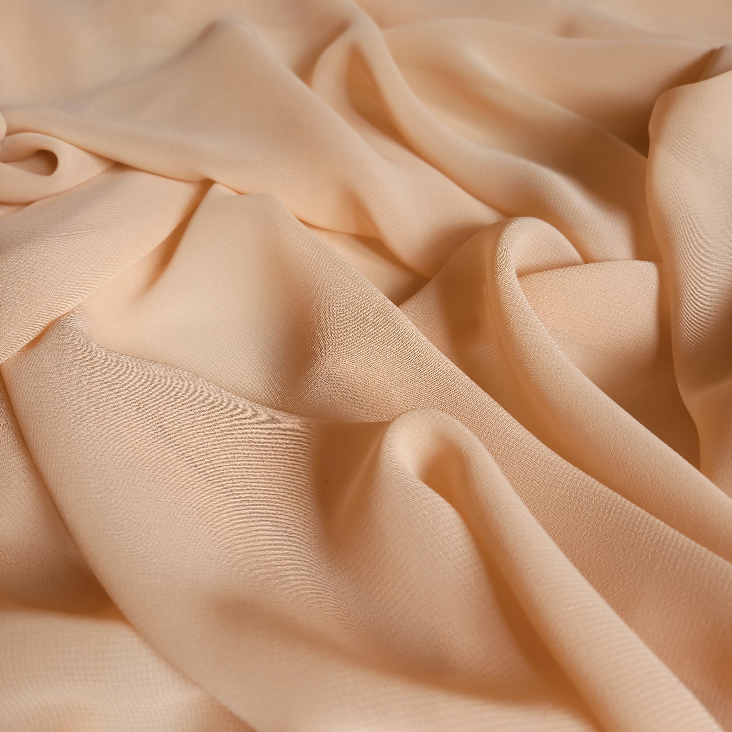 Honey Beige Light Gold Chiffon Fabric - Woven Sheer Material - 150cm Wide - Sold by The metre
