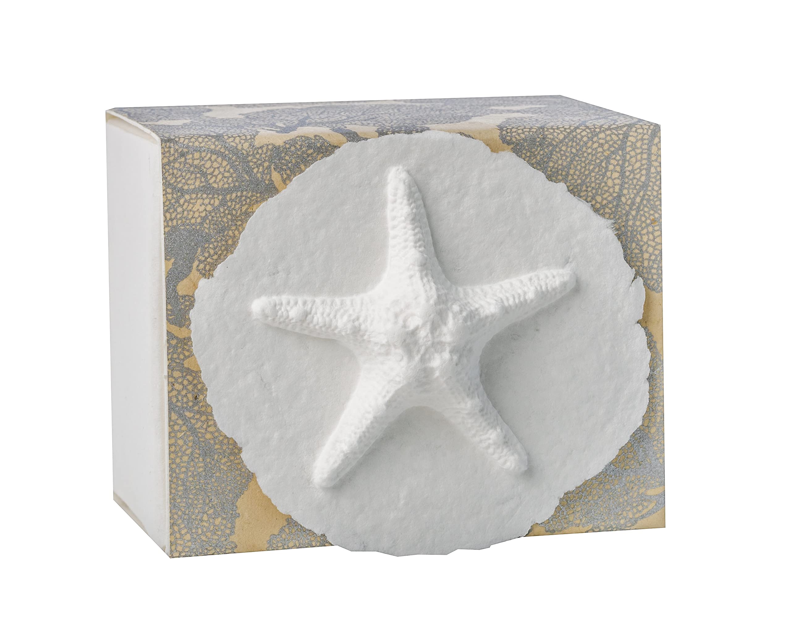 Earth Memorials The Favorite Place® Burial Biodegradable Urn for Human Ashes, Small Starfish Urn Box, Silver Coral with Starfish, R-219 — image 1