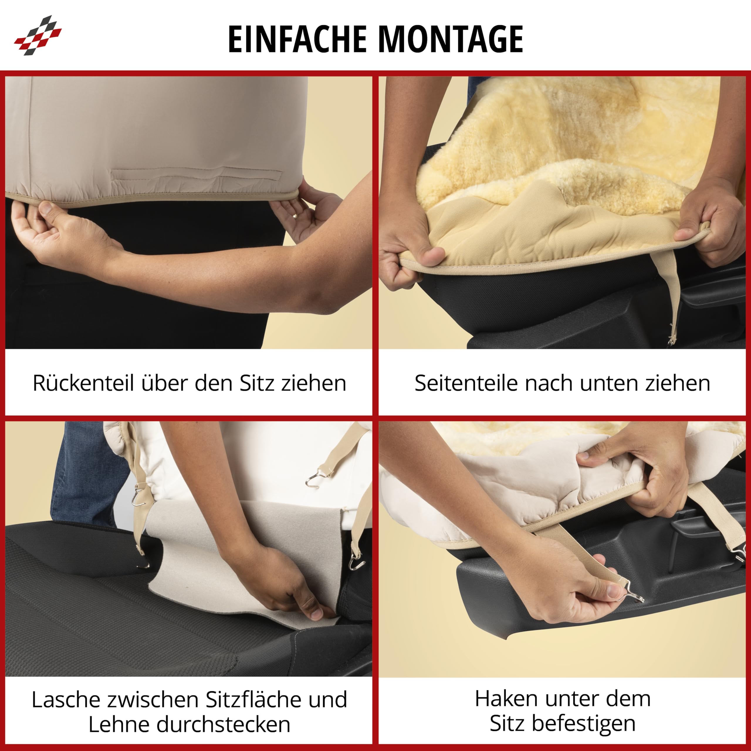 Walser Autositzbezug Lammfell, Lammfellbezug Auto, Lammfellschonbezug, Autoschonbezug echt Lammfell, Sitzbezug Lammfell schwarz