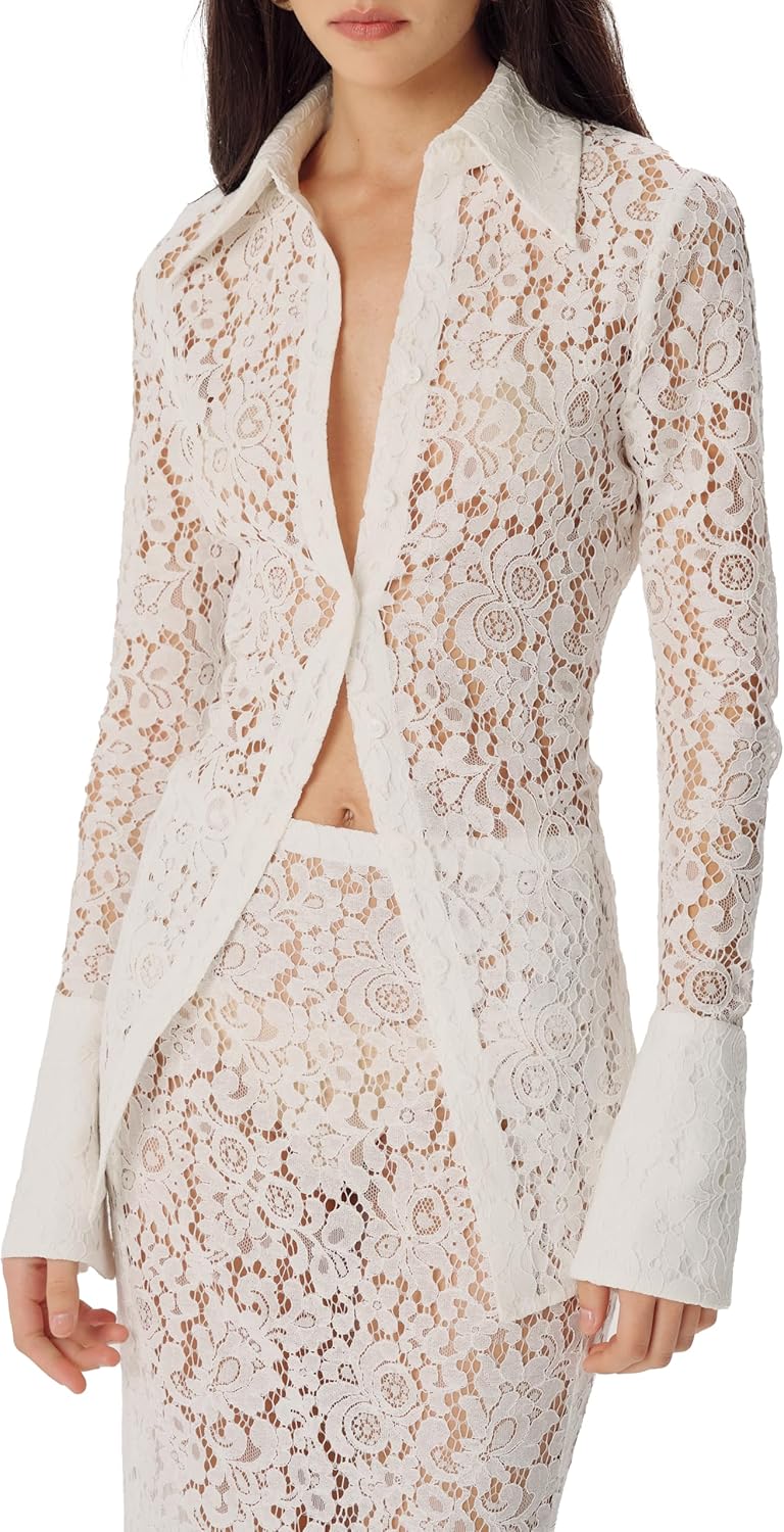 Ronny Kobo Womens Crete Lace Maxi Skirt - Image 3