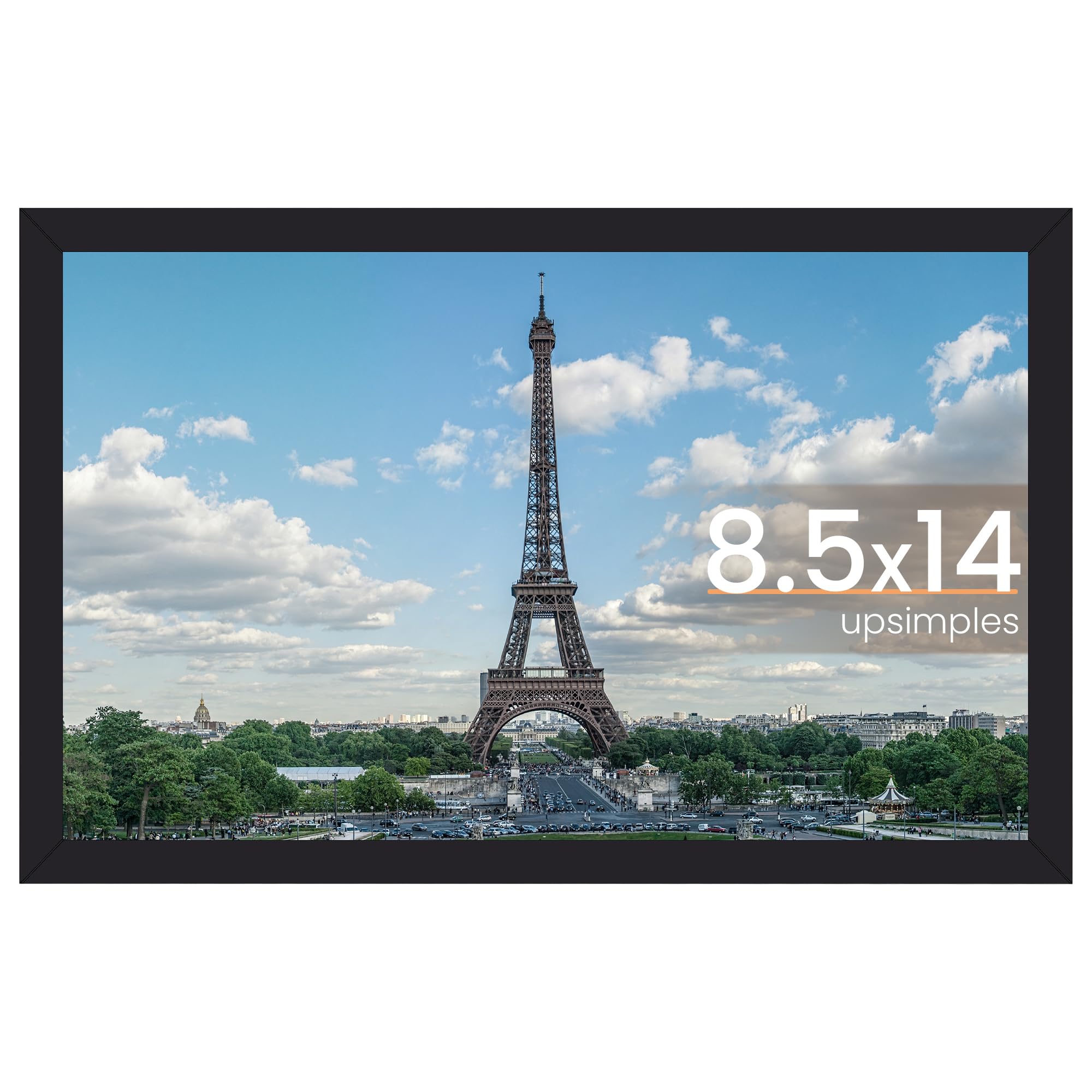 upsimples 8.5x14 Picture Frame,Display Pictures 7x10 with Mat or 8.5 x 14 Without, Wall Hanging License Frames, Black, 1 Pack