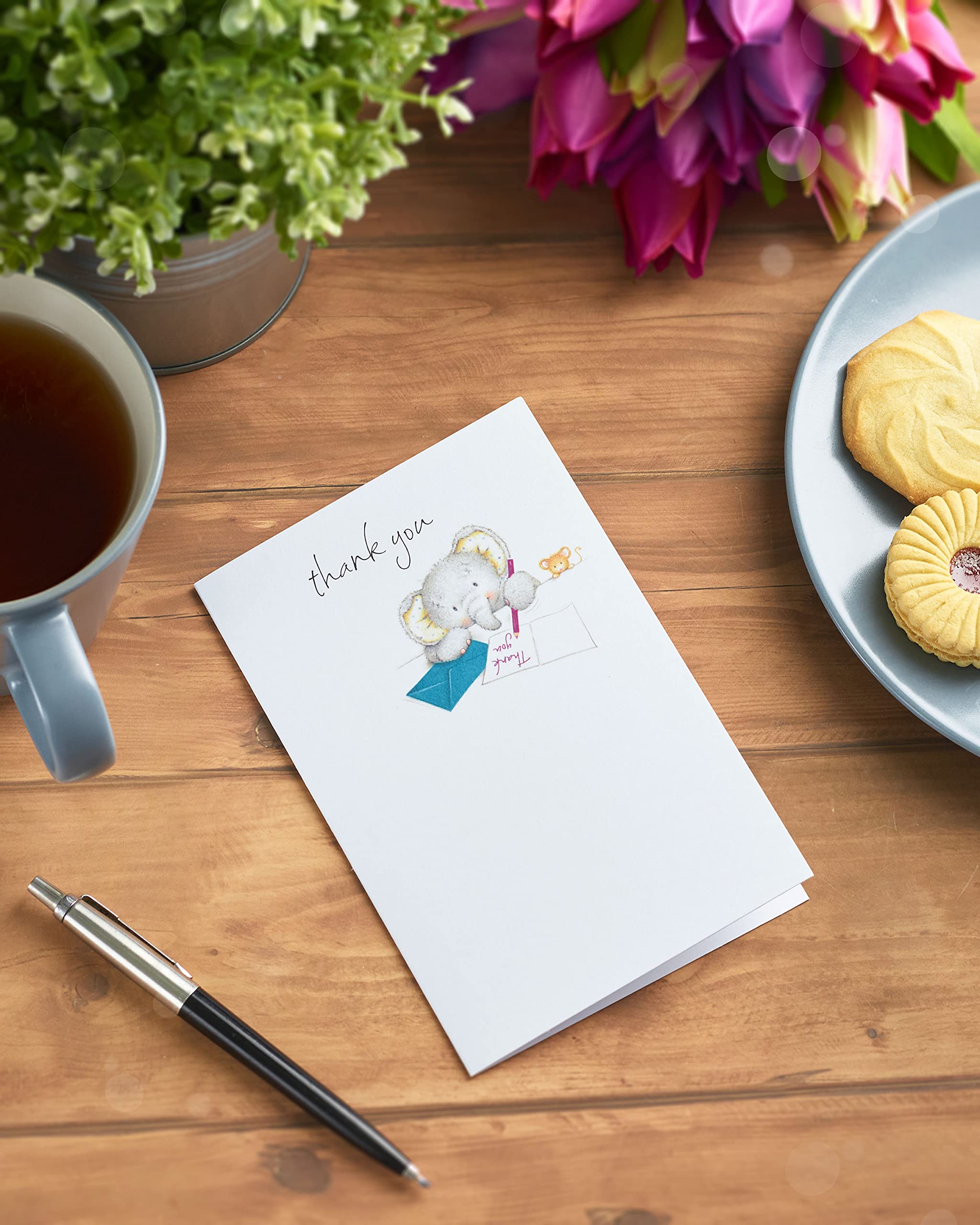 UK Greetings Dankeskarte Mit Blumendesign – Für Ihn/Sie/Freund, Inkl. Umschlag