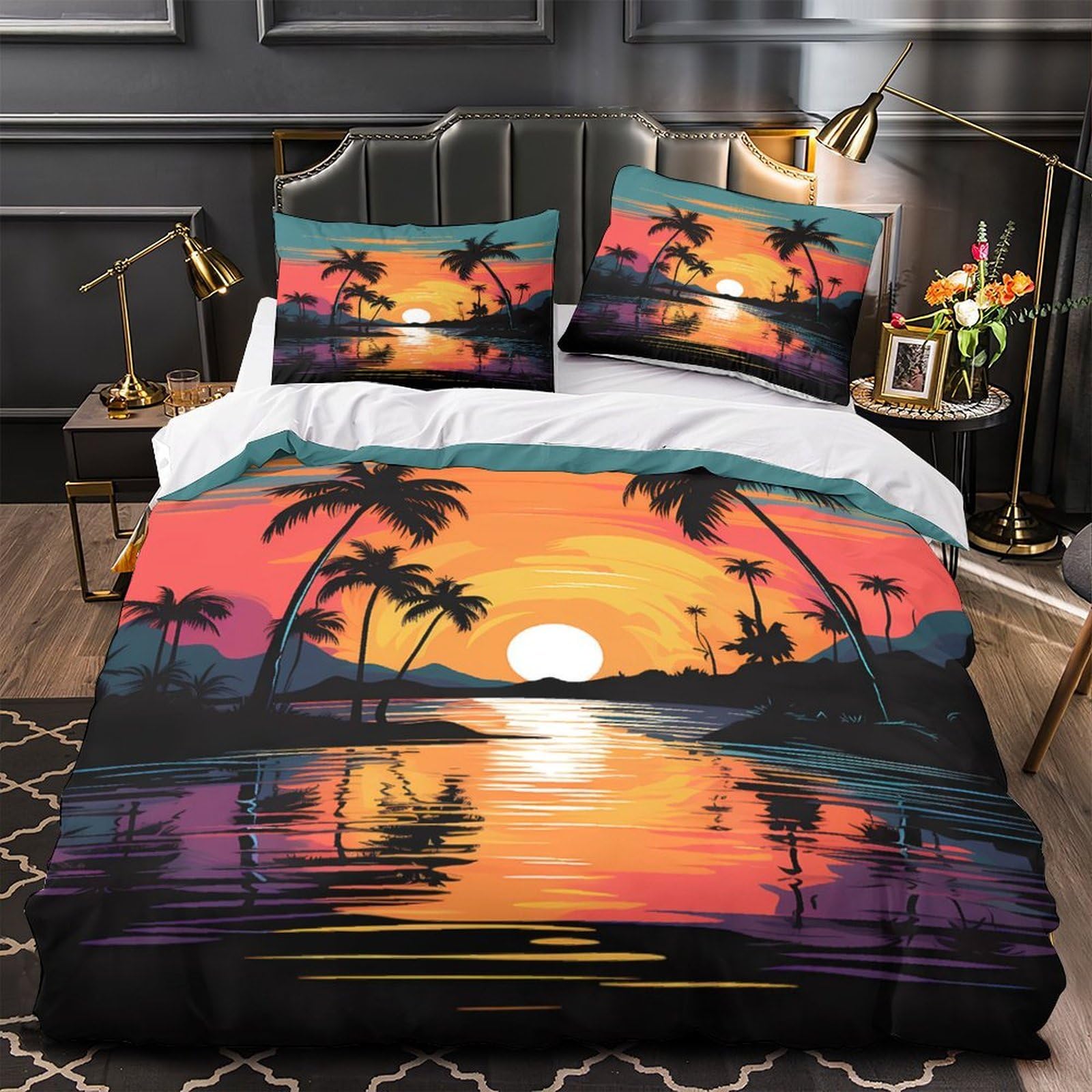 Housse de couette 3D effet plage pour adulte et enfant single 135x200