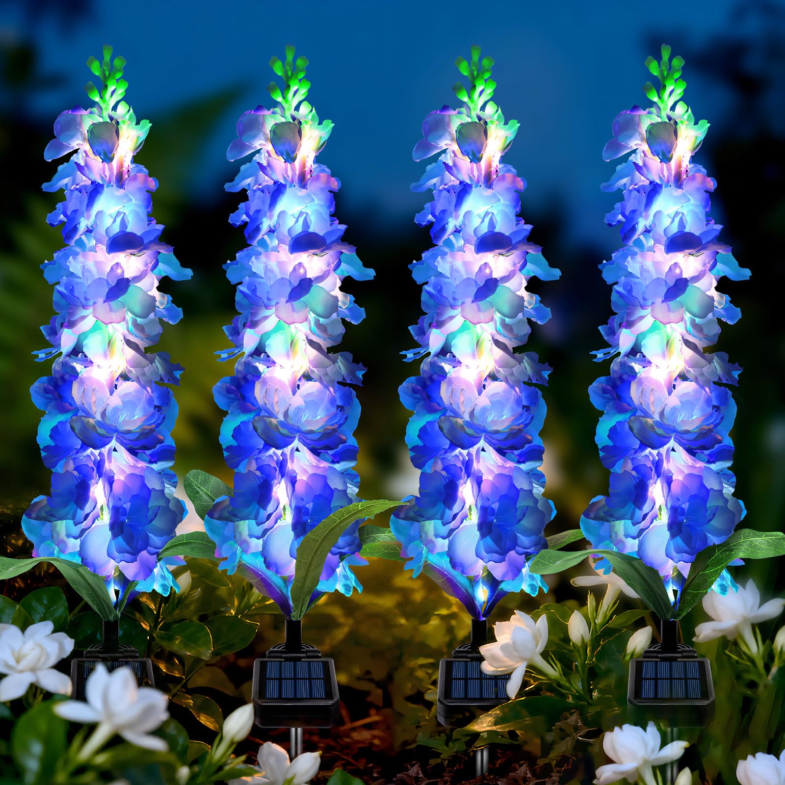 MRHEPHAESTUS Solar Garden Lights Blue Delphinium