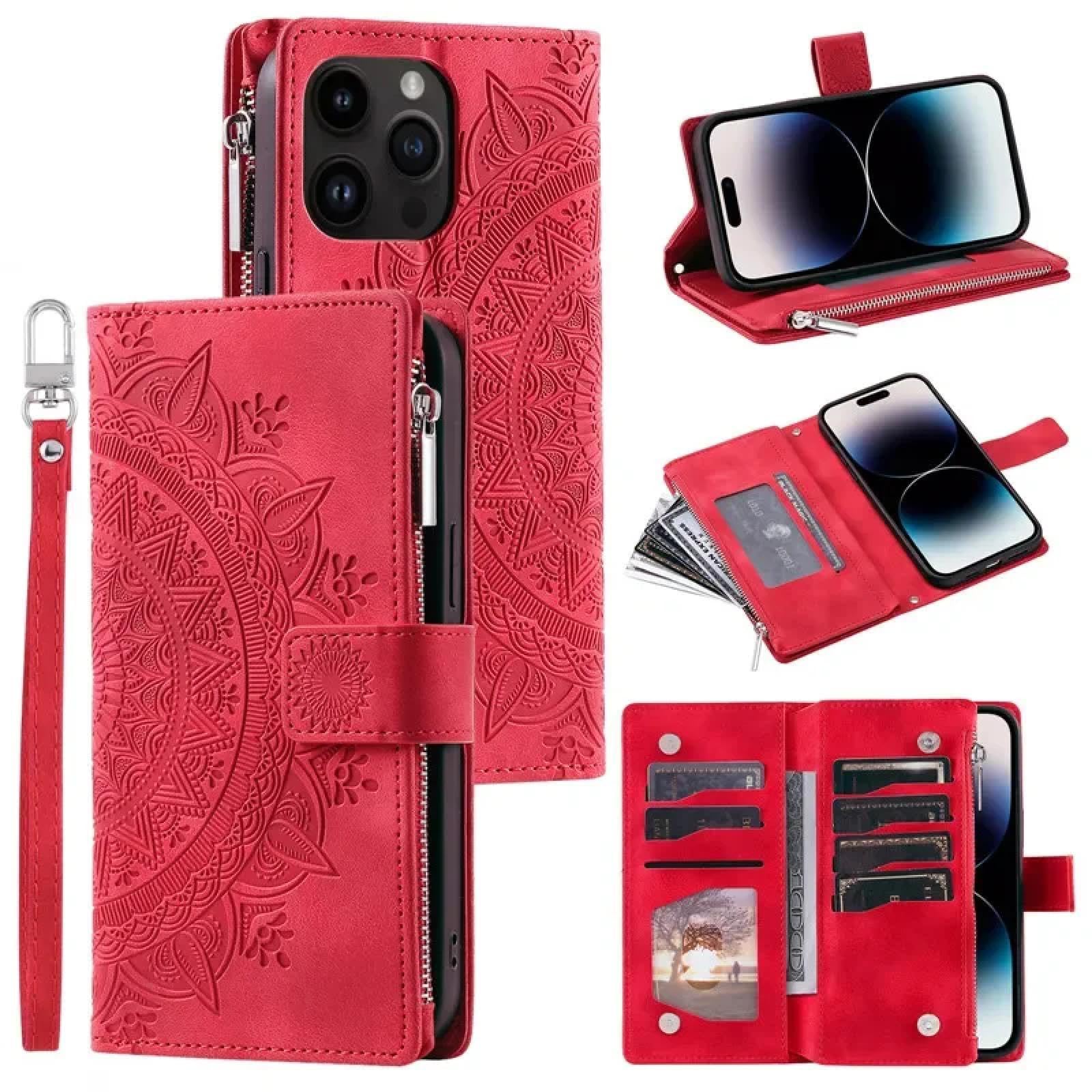 Do iPhone SE 2020 (2022) Etui Crossbody ze skóry z klapką, długi pasek na szyję, portfel na kartę, etui na telefon (do iPhone SE 2020 (2022)/różowy)