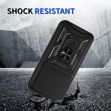 for Honor 400 Pro Case, Shockproof Case with Camera Lens Protection, Protective Ring Armour Phone Cover [Kickstand], Dual Layer Shock Absorption Phone Case for Honor 400 Pro - Black