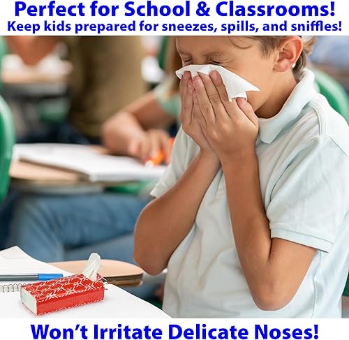 Miniatura 5 de Funwares Paquetes de pañuelos faciales de viaje blancos, sin blanqueador, sin cloro, pañuelos de bolsillo compactos para automóvil, bolso, escuela,