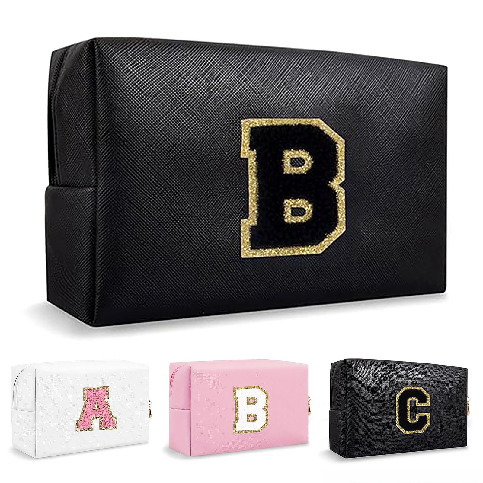 Bolsa de Maquillaje, Bolsa de Cosméticos Impermeable de Viaje, PU Cuero, Neceser de Baño, Bolsa De Aseo Y Almacenamiento para Mujer,Cosas Preppy para niñas Adolescentes (Letra A-Z) — view 174
