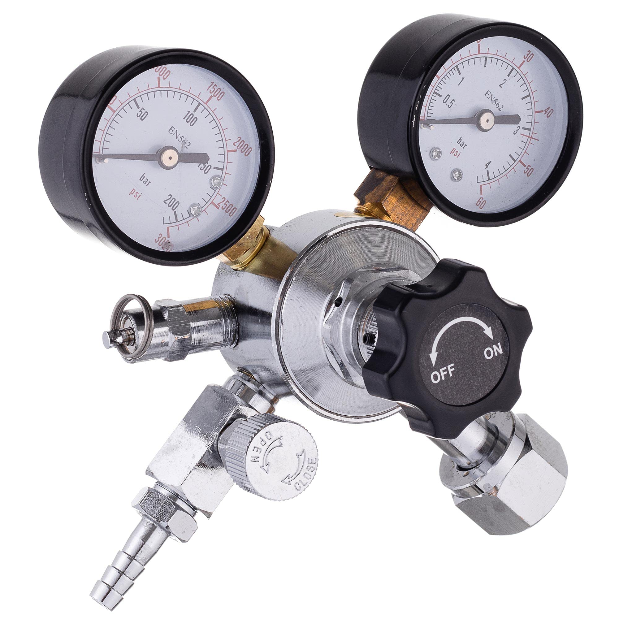 Reduktor ciśnienia CO2 - dwutlenek węgla - podwójny manometr regulator ciśnienia do piwa, strzelnicy do piwa