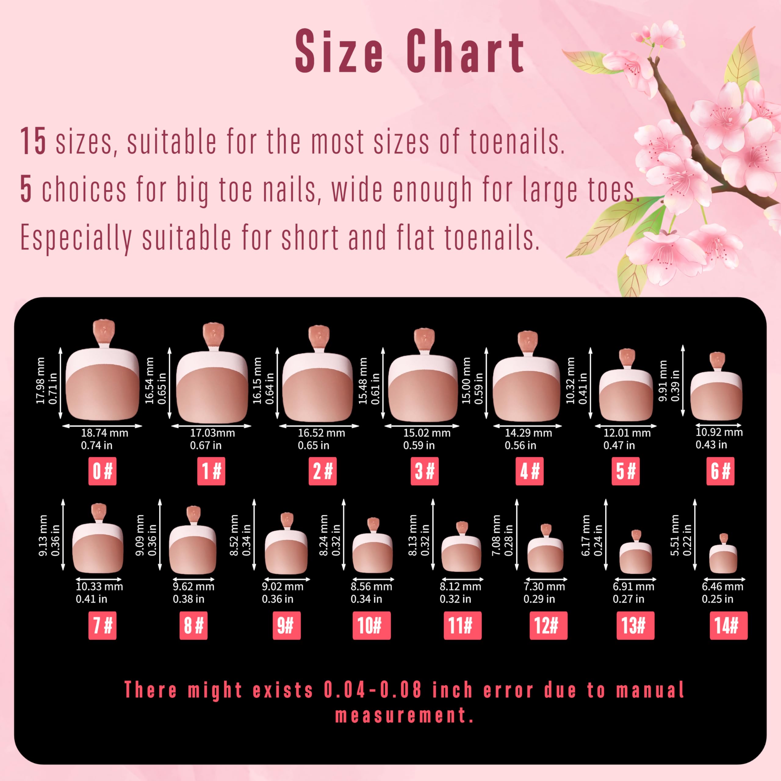 NOVO OVO Fake Toe Nail Tips Press on, French Tip Soft Gel Toenail Extension - Image 4