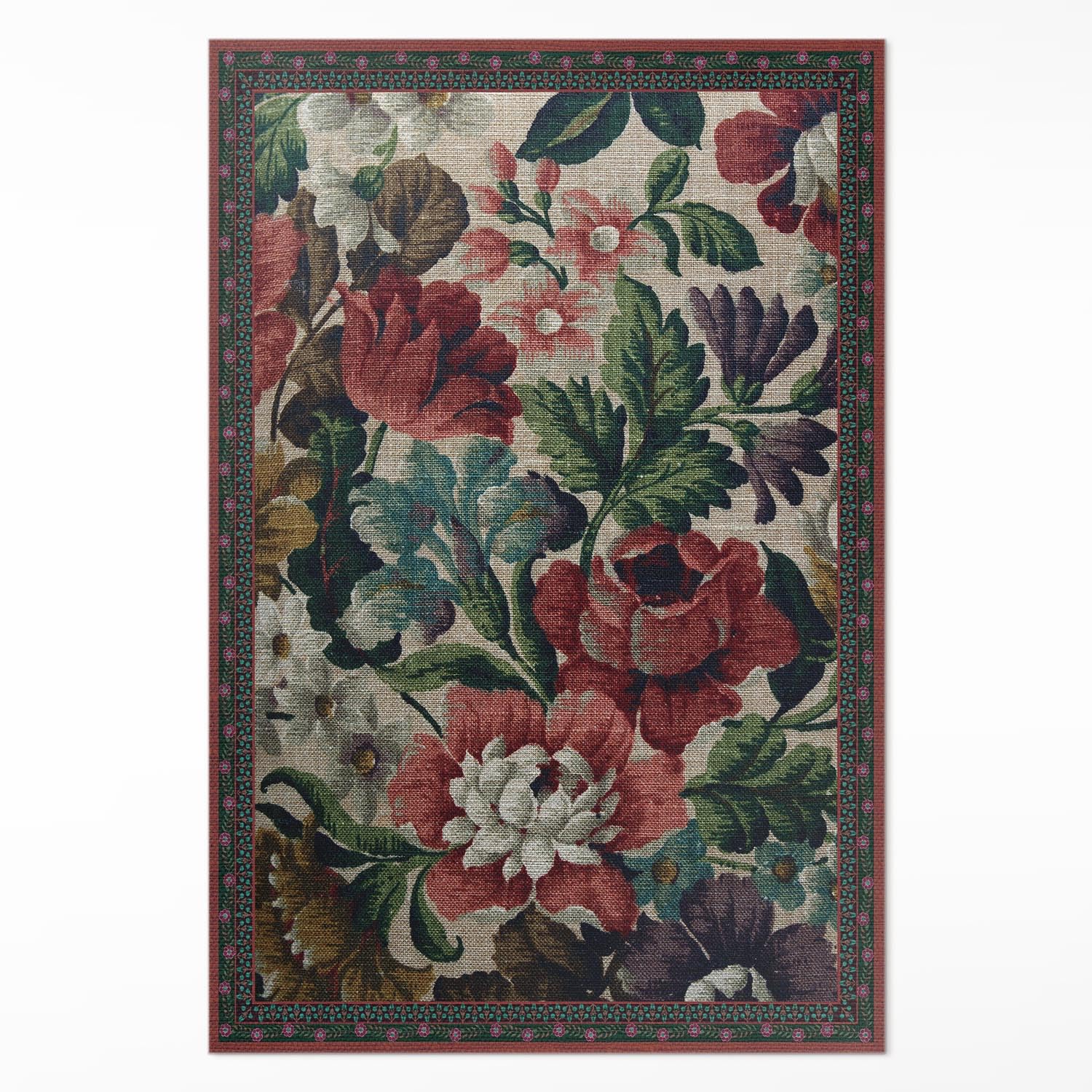 Tapis en vinyle 140x210 cm floral délicat pour salon et cuisine Floorart