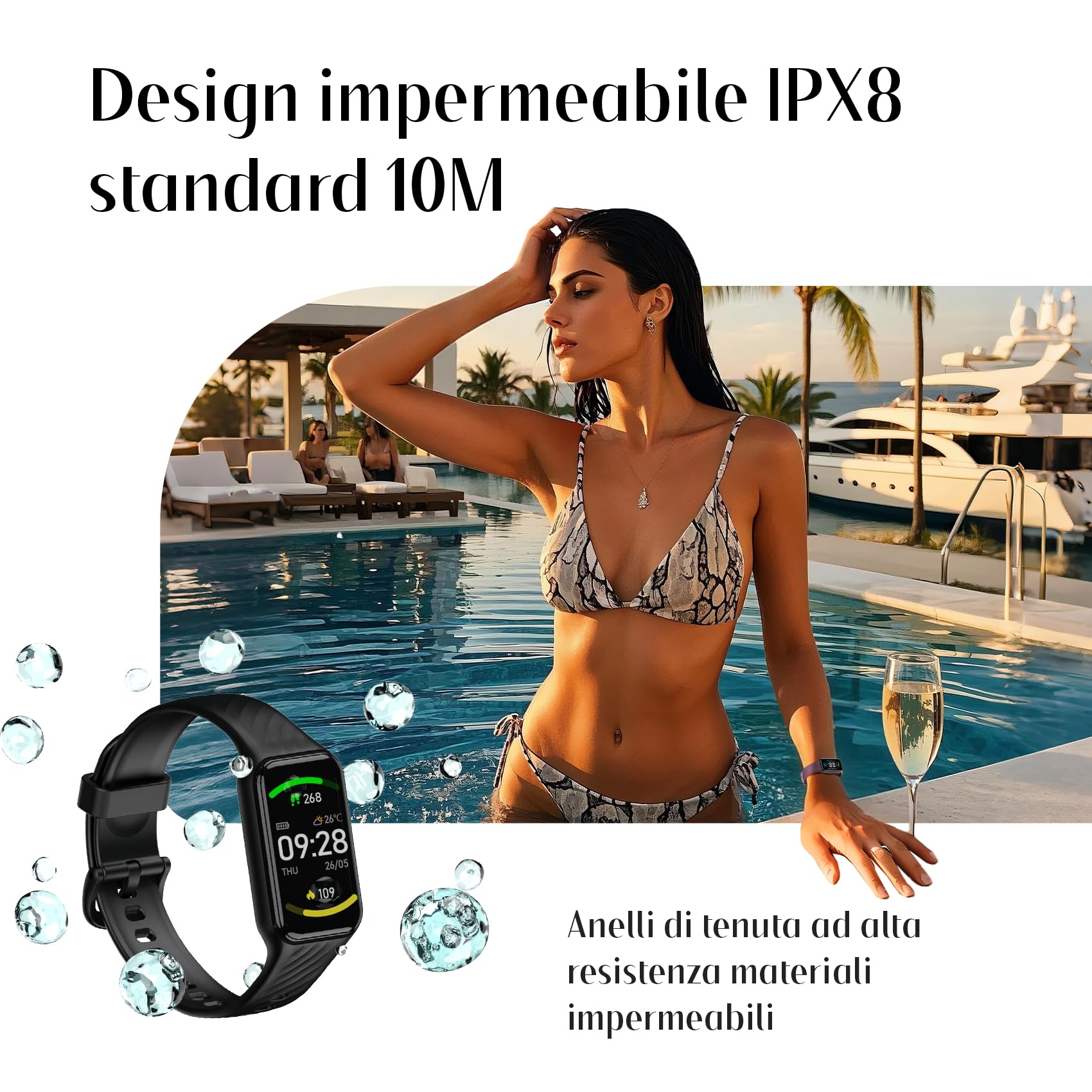 Baolubao Smartwatch, 1,47" Smartwatch Uomo Donna, Orologio Intelligente Uomo, SpO2/Sonno/Contapassi/Design Sottile, Activity Tracker Android iOS, Smart Watch Impermeabile IP68 (2 Cinturini)