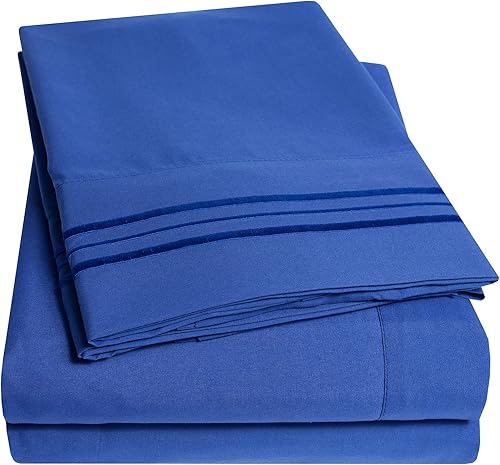 1500 Supreme Collection Juego de sábanas de cama  Extra suave, elásticas, correas para las esquinas, bolsillos profundos, antiarrugas, juego de