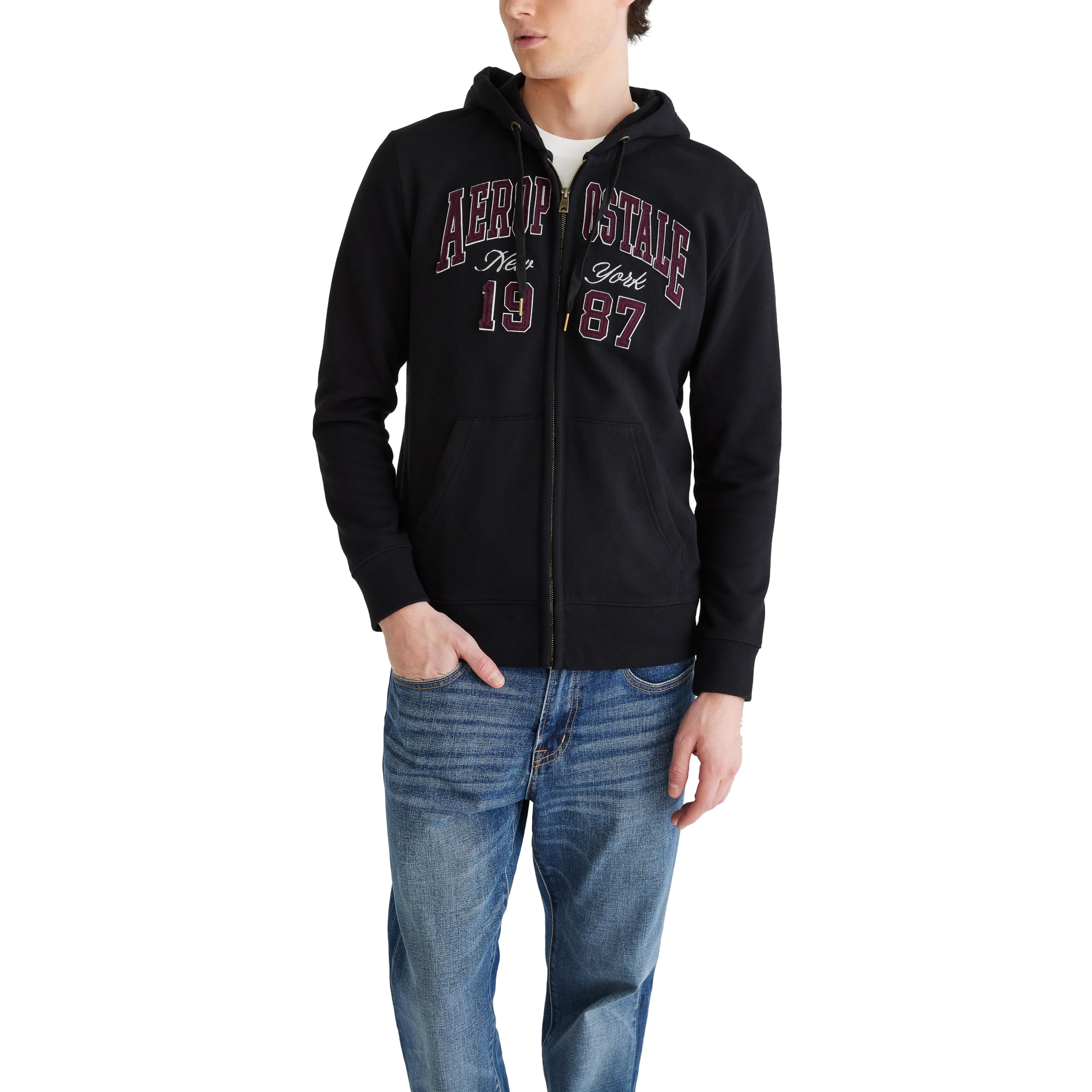 AEROPOSTALE Men's Aero Logo Full Zip Hoodie