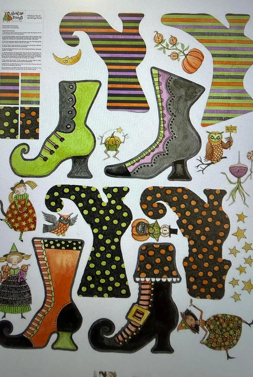 Riley Blake Ghoul Friends Witches’ Boots Felt Panel – 42” x 54” – Halloween Craft Panel to Sew Witches Boot Stockings – Perfect for Quilting, DIY Crafts, Apparel & Home Décor