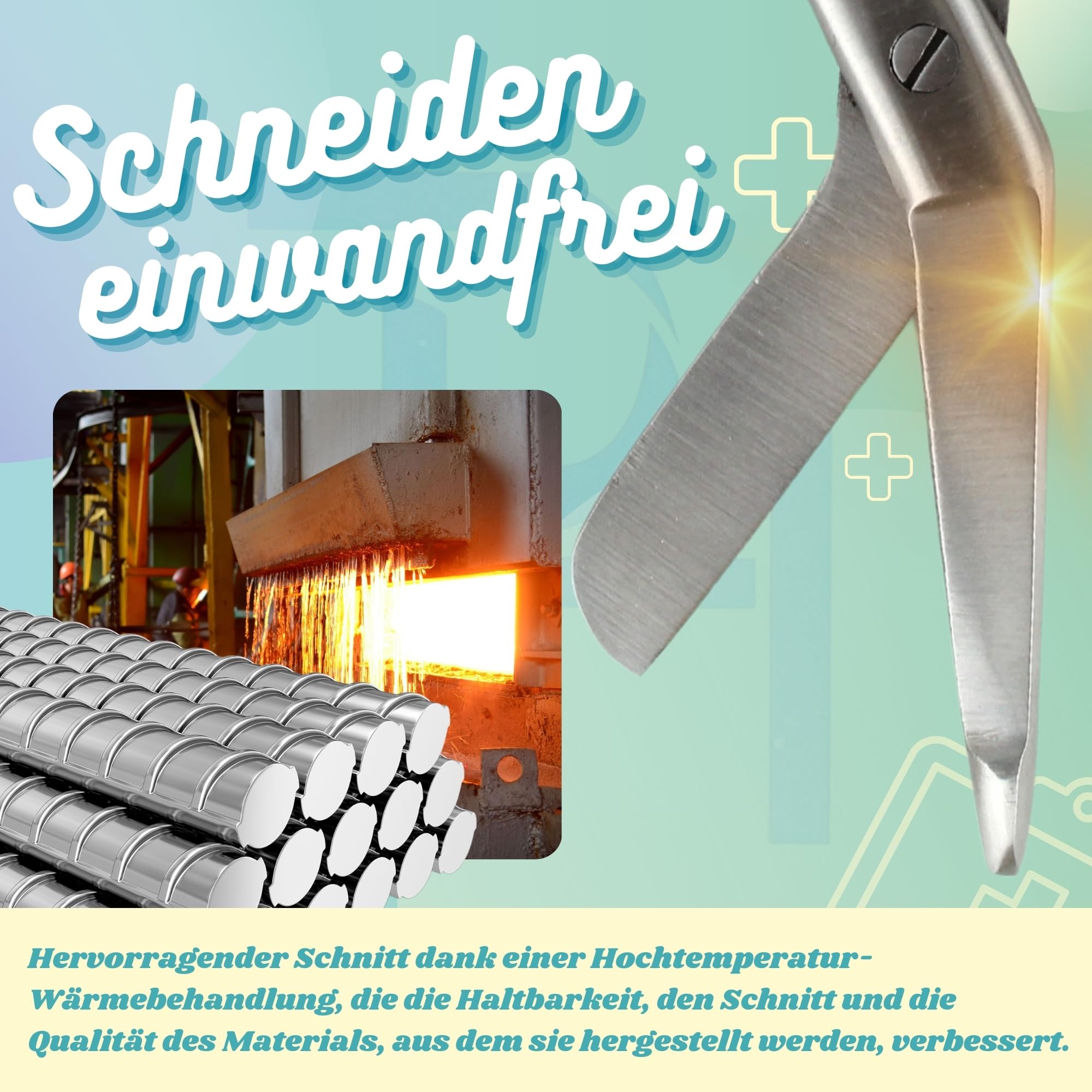 Ph Pro Heat Verbandschere Pflege für krankenschwester- Medizinische Schere aus Edelstahl - Erste Hilfe Schere mit Gravur – Verbandsschere Stumpfe Spitze.