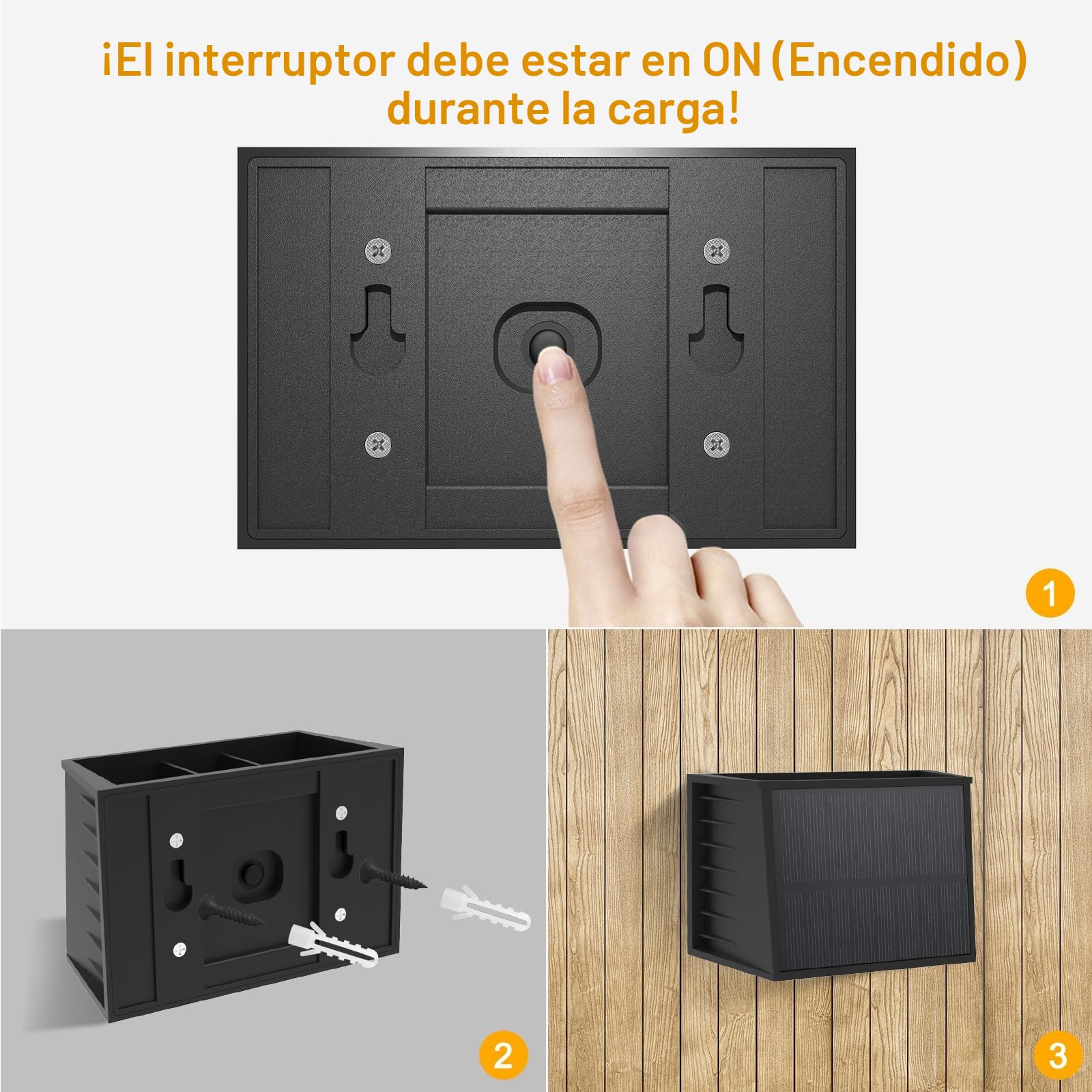 T-SUN 4 Piezas Lámparas Solares para Exterior, 3000K Aplique Solar de Pared, IP65 Impermeable, Luz LED Solar para Jardín Pared Valla Garaje Escalera Puerta Delantera Patio