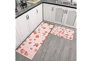 Strawberry Cat Kitchen Mats Set 2 Piece