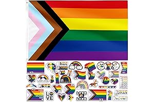 Pride Flag and Sticker Pack with Vibrant Colors and 50 Unique Designs...