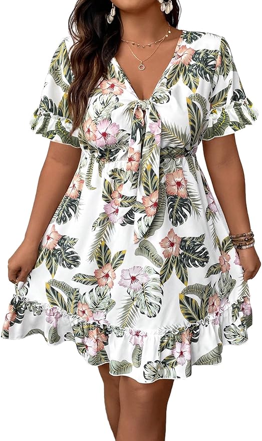 Short-Sleeve Wrap Dress