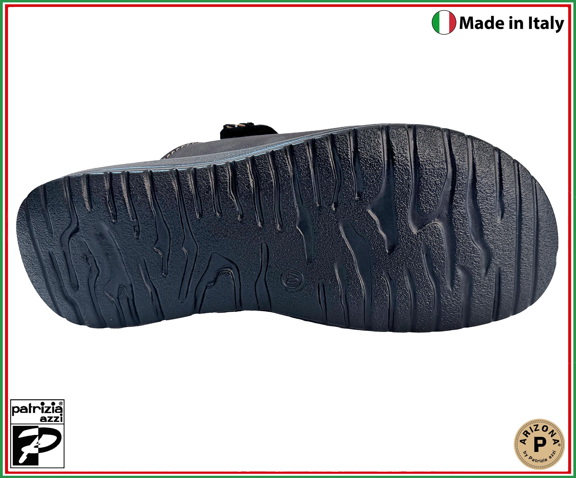 Patrizia Azzi Ciabatte Uomo MADE IN ITALY Arizona sottopiede VERA PELLE doppia fascia a strappo regolabile