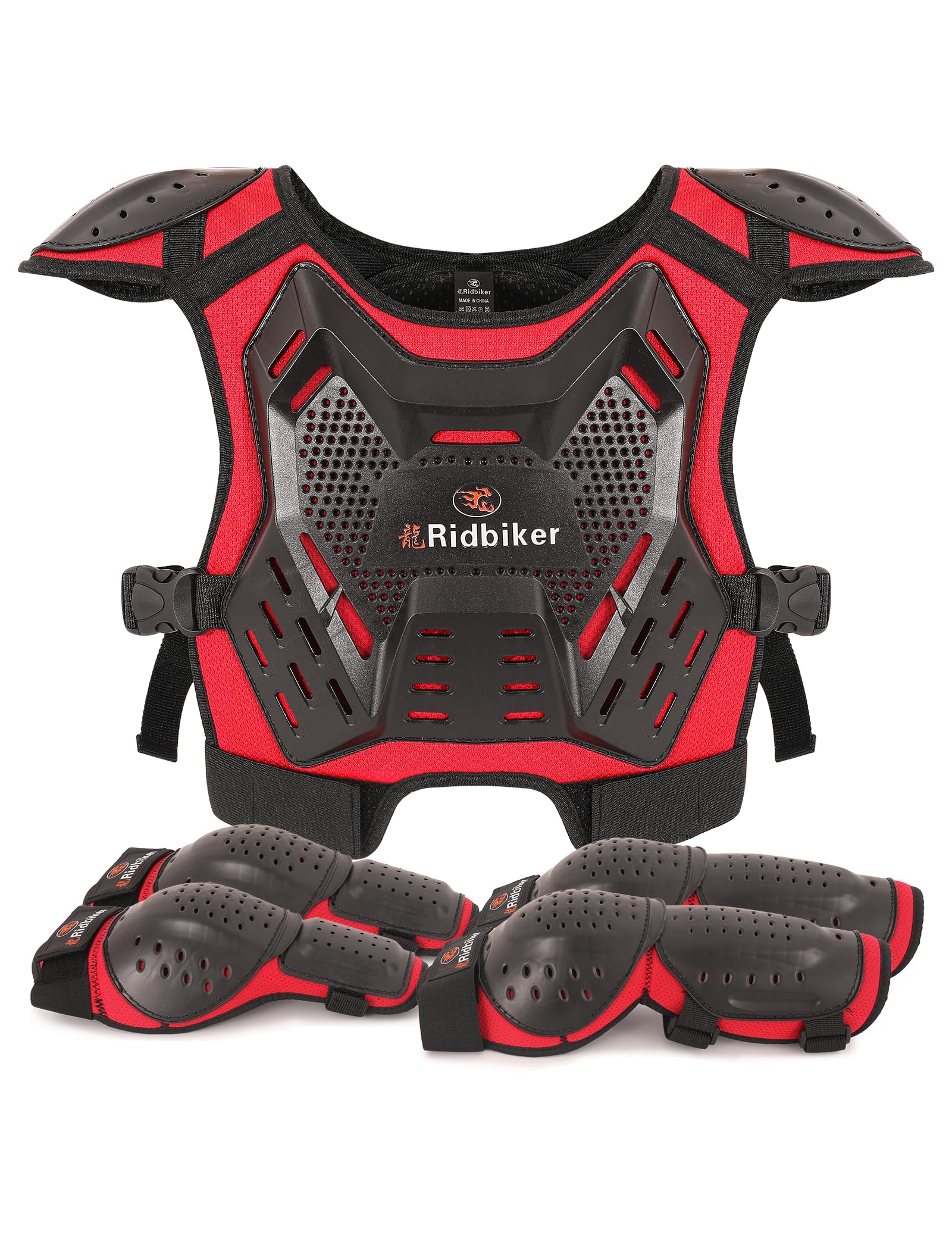 Kids Dirt Bike Gear Motocross Chest Protector Motorcycle Protective Gear Armor Vest Knee Guards Elbow Pads Dirt Bike Riding Gear for Baby Biker ATV