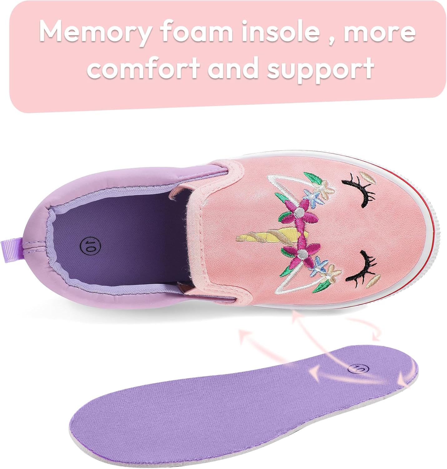 K KomForme Toddler Girls Boys Shoes Little Kids Slip on Canvas Sneakers for Running/Walking - Image 6