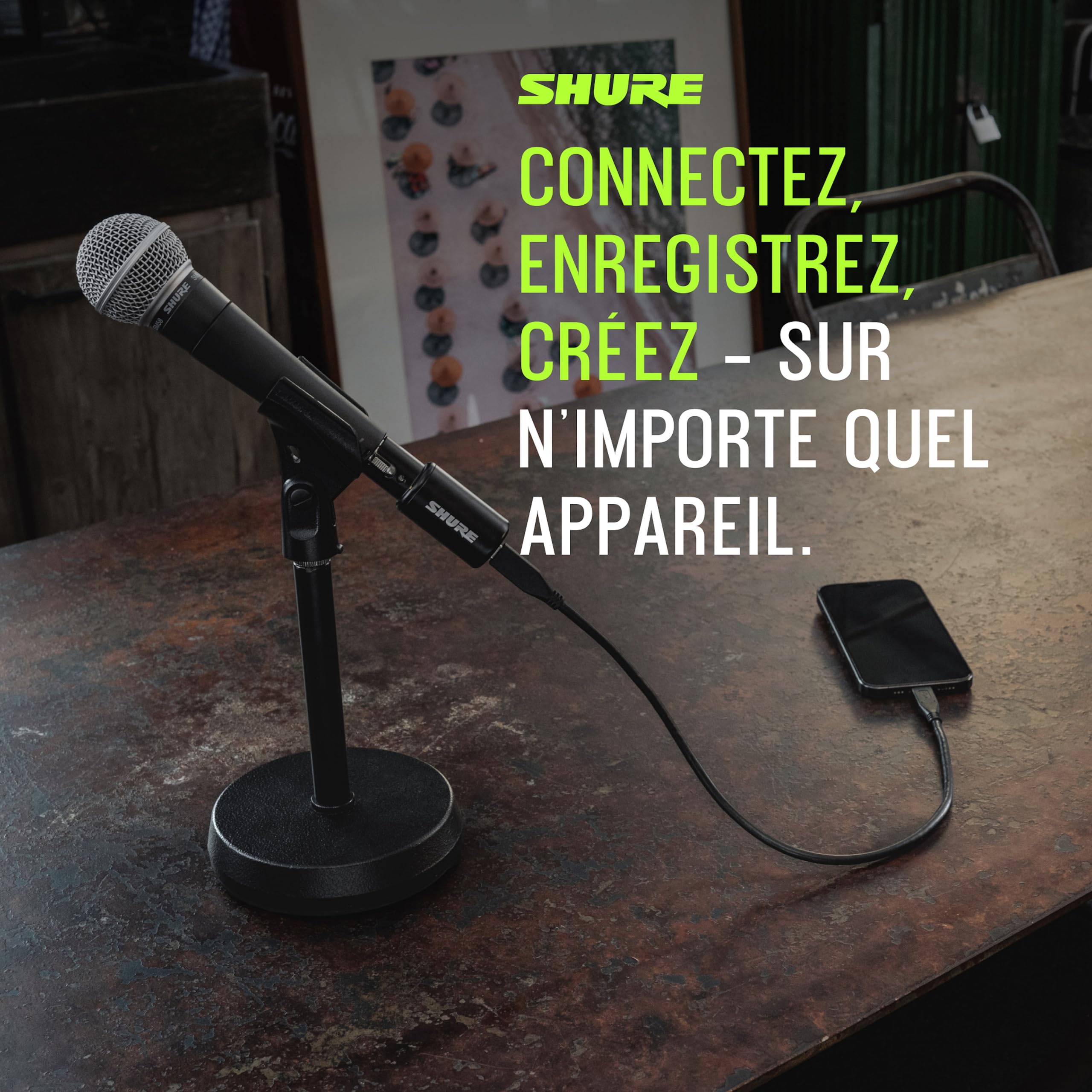 Shure MVX2U Gen 2, Interface audionumérique, adaptateur XLR vers USB microphones, la création & l'enregistrement de contenu, traitements audionumériques, compatible avec Mac, Windows, iOS & Android