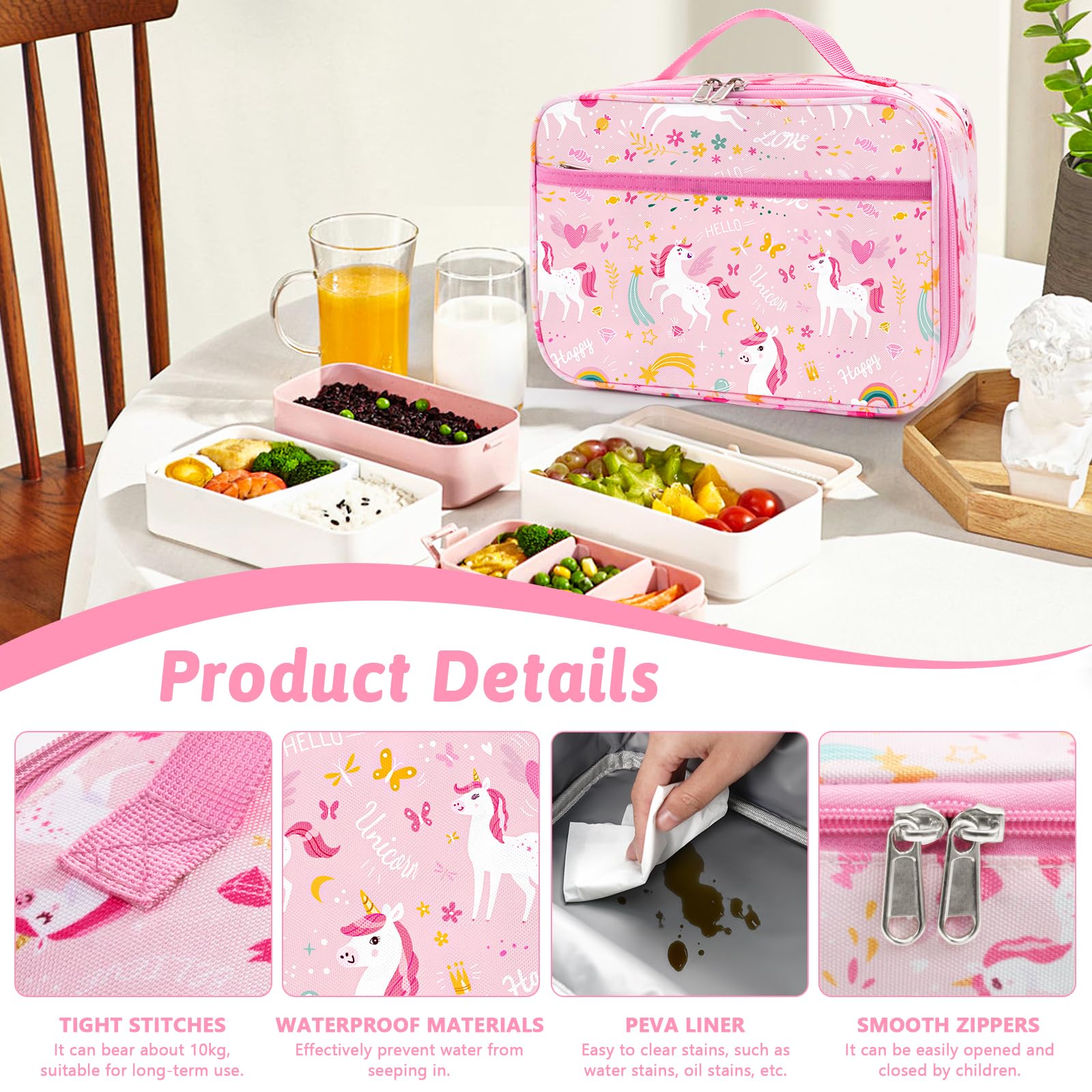 MOKANI Lunch Bag Kids, Insulated Lunch Box for Boys Girls Portable Meal Tote Kit, Back to School Gifts - Image 4