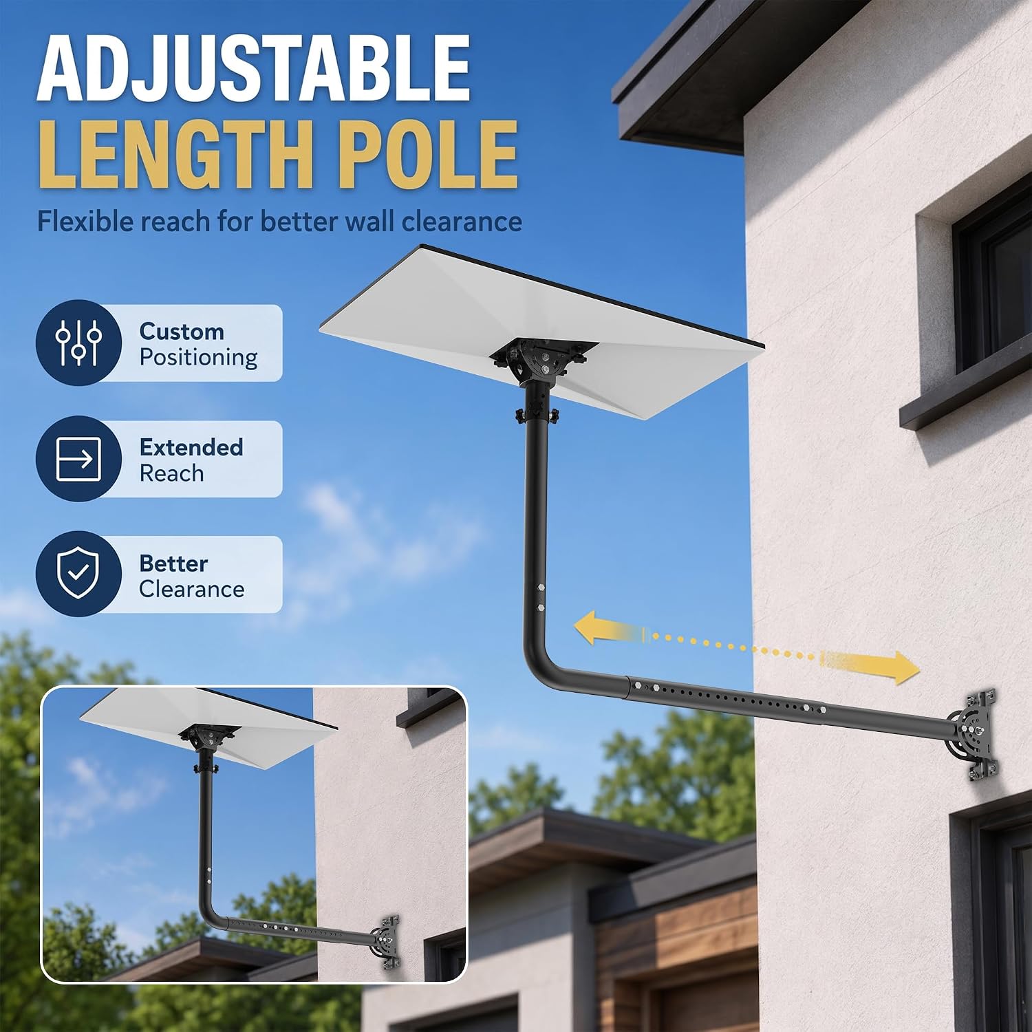 Star Link Standard 4/4X/Gen3 Wall Mount, Adjustable Tilt, Aluminum Adapter