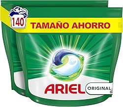 Ariel All In 1 PODS, Liquid Washing Machine Detergent 140 Capsules Original Washes, 5 Actions, Packaging May Vary