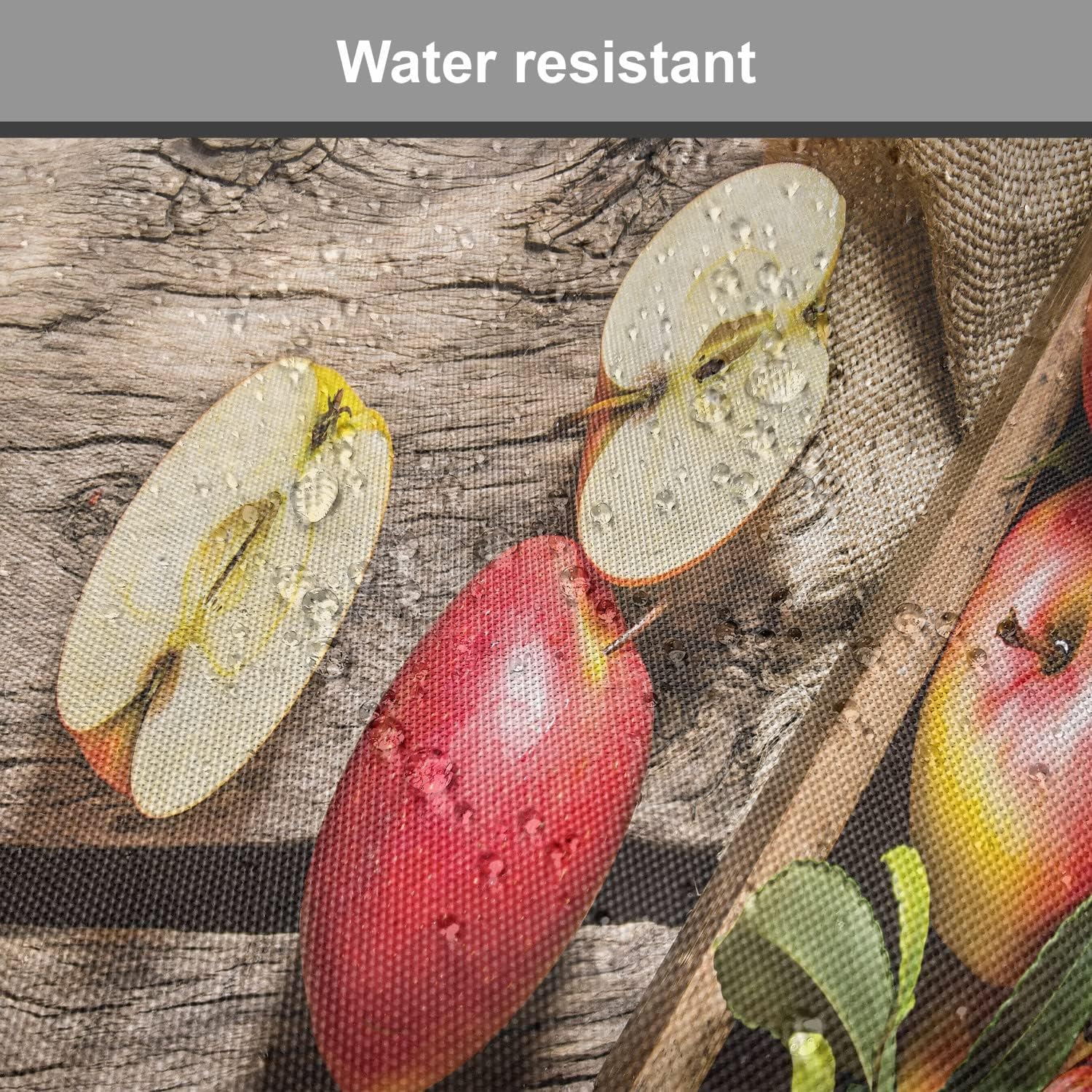 Lunarable Fruits Chair Cushion Pads Set of 4, Box of Apples on Wood Floor Penal Rusty Nature and Colors Harvesting Print, Anti-Slip Seat Padding for Kitchen & Patio, 16"x16", Pale Brown and Red