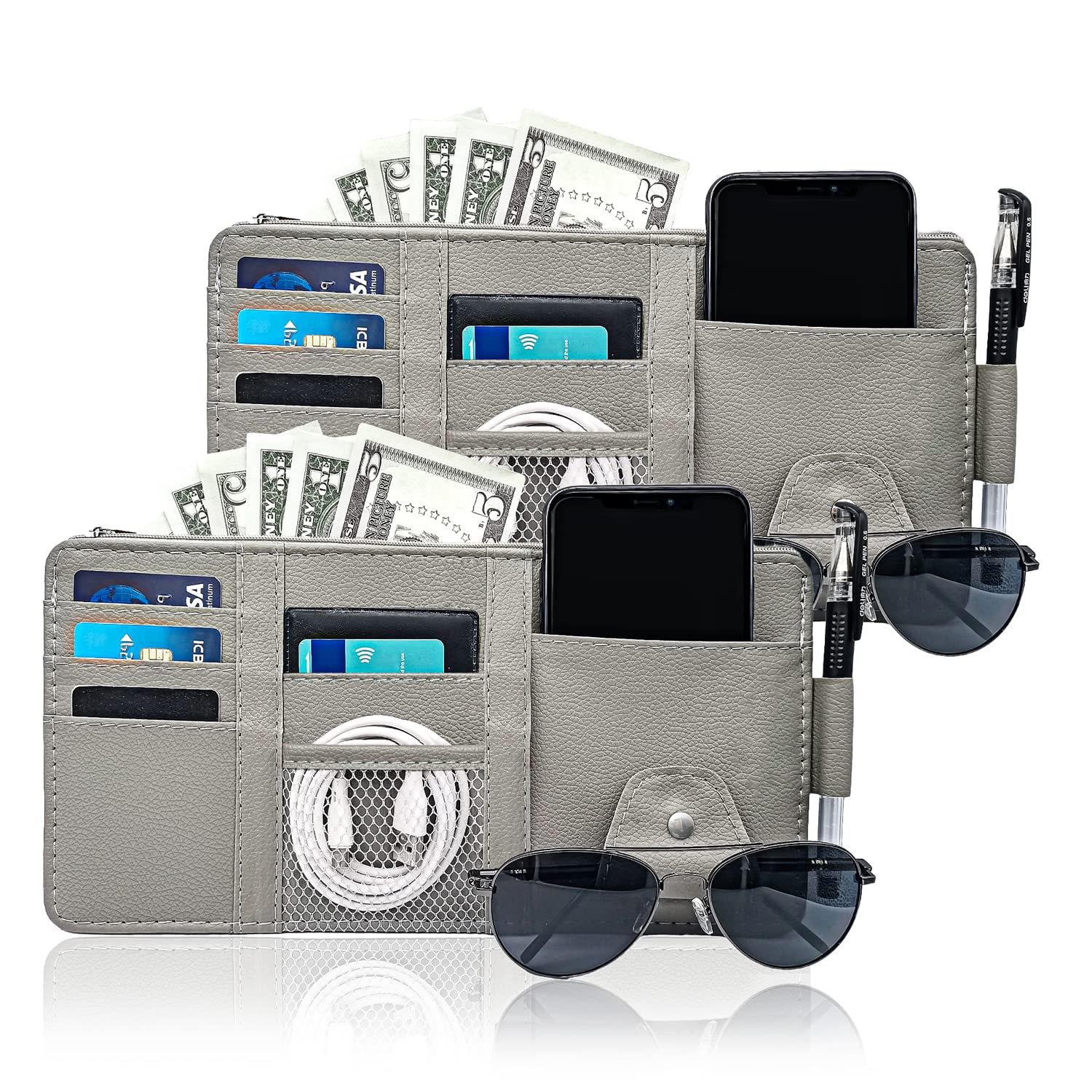 Photo 1 of ***MISSING PARTS***
Keedolla 2Pcs Car Sun Visor Organizer with Zipper Pocket, Car Truck Visor Storage Pouch Holder Travel Auto Document Holder for Mobile Phone, Sunglasses, Card - Gray