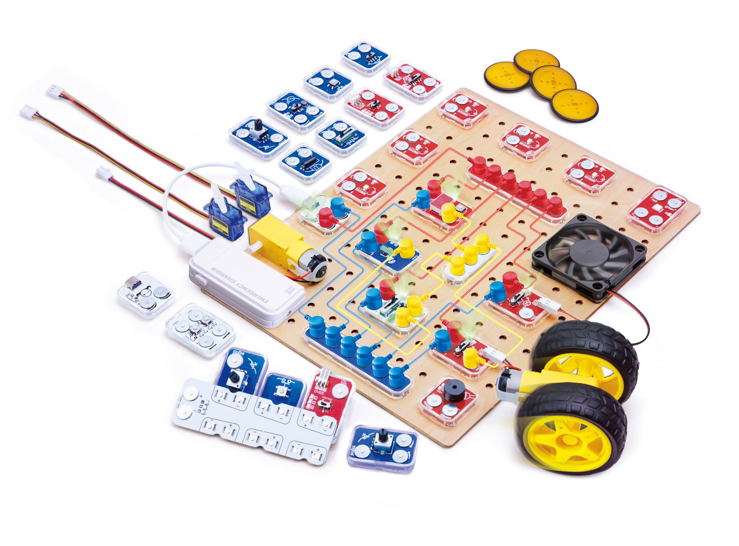 Hape Circuit Lab Kit | Kit de Ciencia Interactiva con Proyectos Electrónicos | Sistema de Circuitos con Bloques Magnéticos Funcionales | Juego Stem para Mayores de 8 años