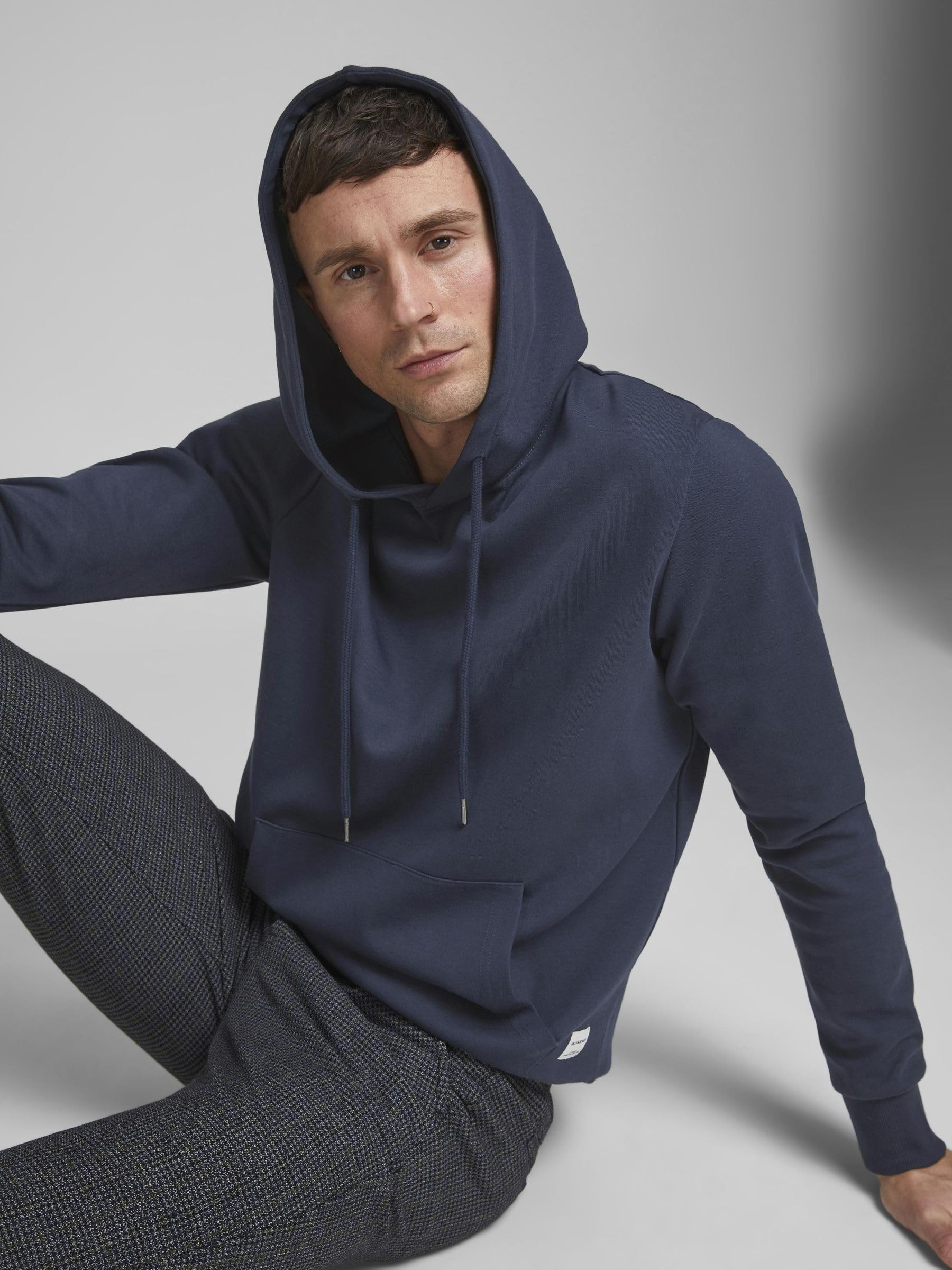 Jack & Jones Mężczyźni Jjebasic Sweat Hood Noos Bluza, Czarny, M