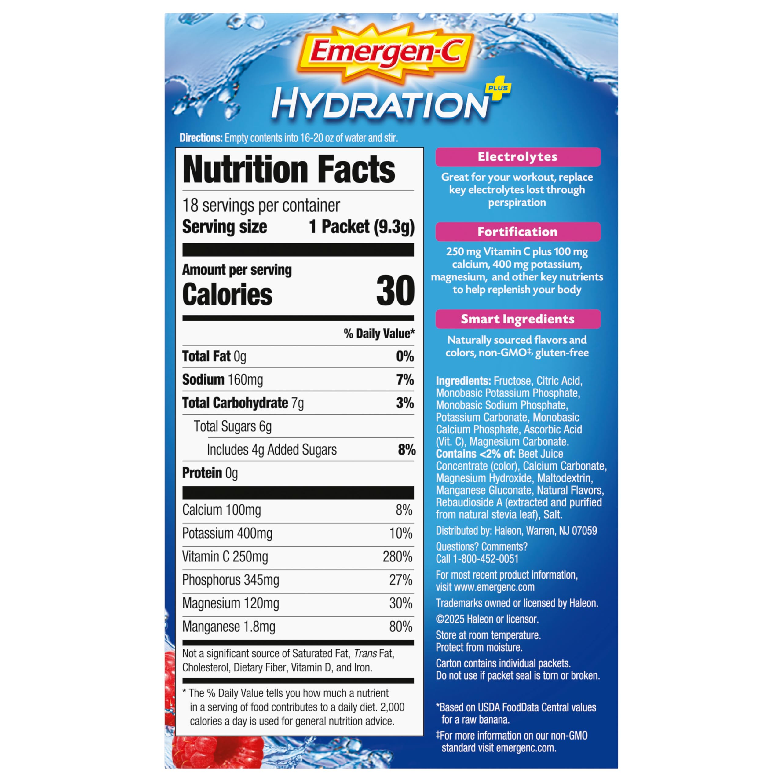 Emergen-C Hydration+ Vitamin C Sports Drink Mix, Raspberry, 18 Packets — Amazon image 12