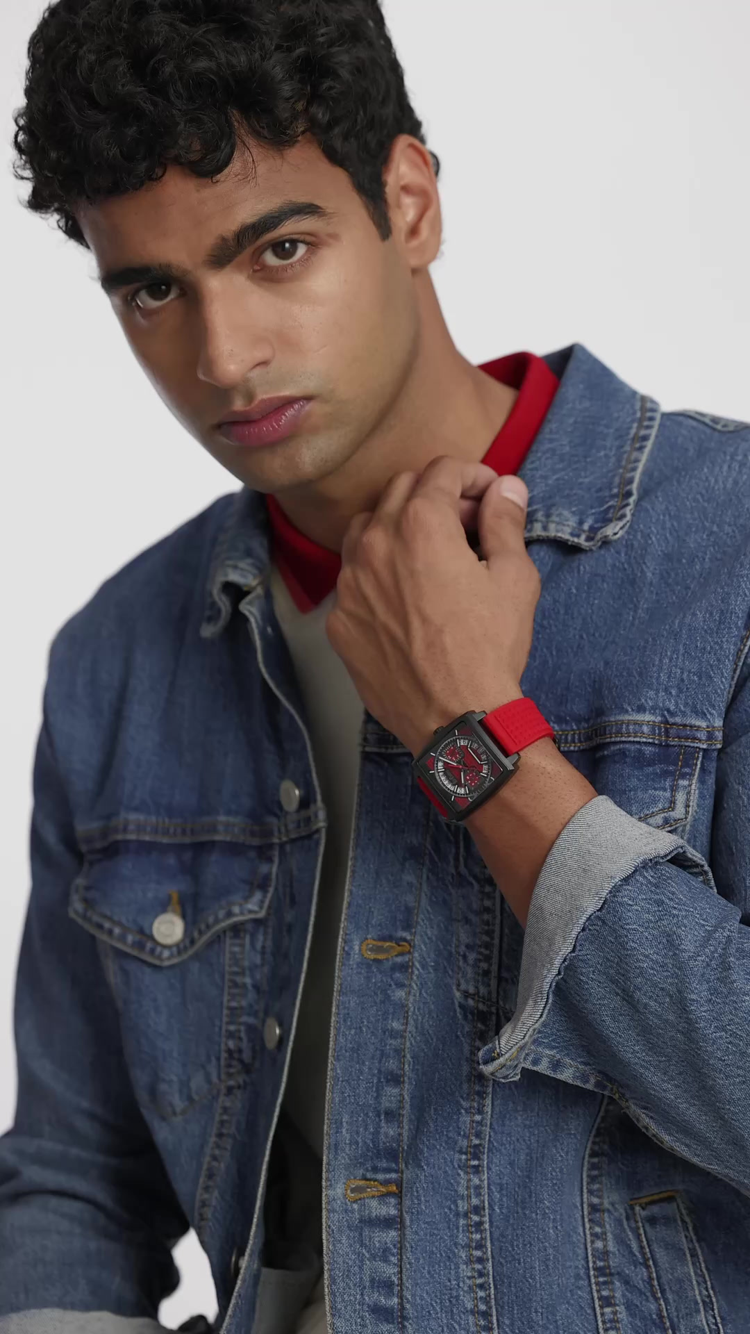 Lee Cooper Multifunction Red Square Dial Men's Watch - LC08065.688