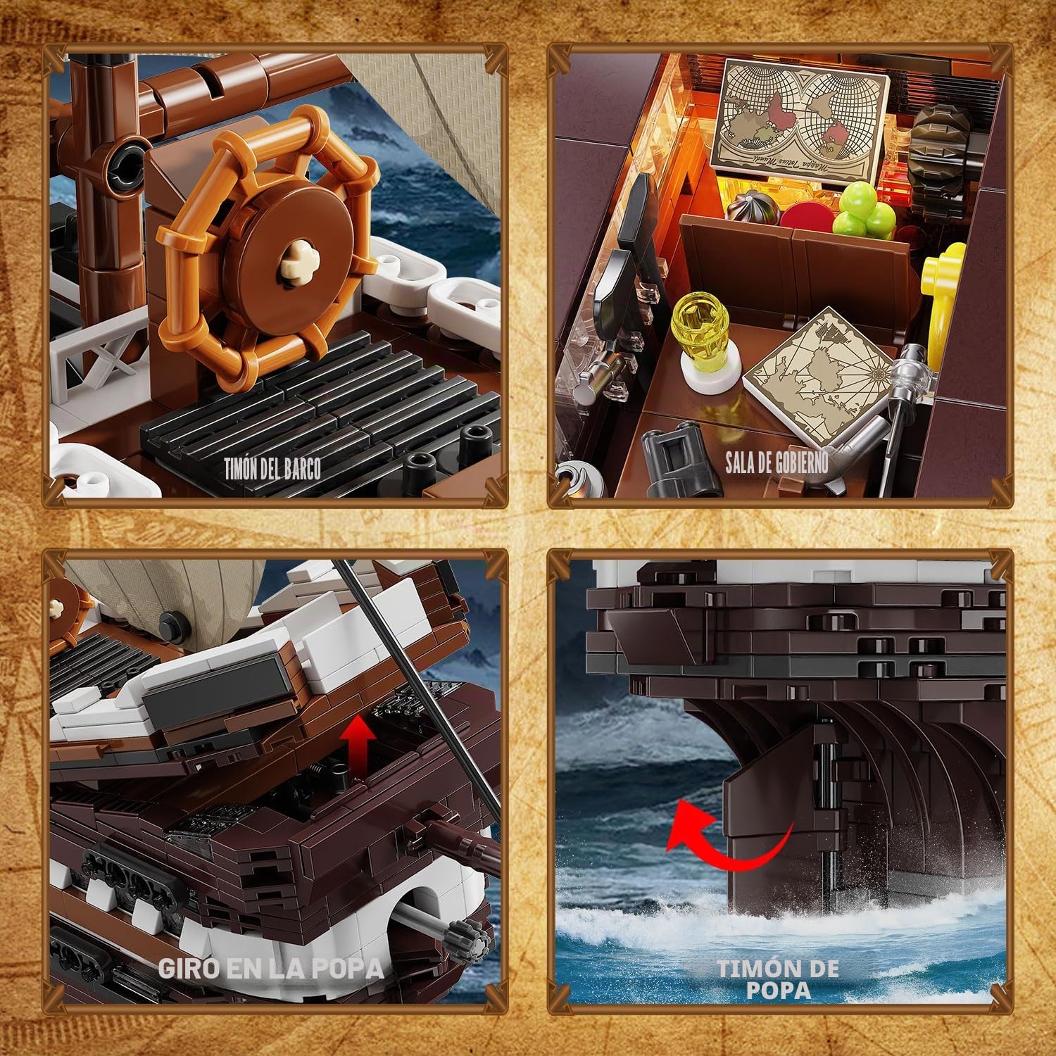 TYCOLE Juego de construcción de barco pirata con luces-Modelo de barco Mayflower de juguete,decoración para el hogar y la oficina,opción ideal para adultos y niños de 8 a 14 años regalo (2076 piezas)