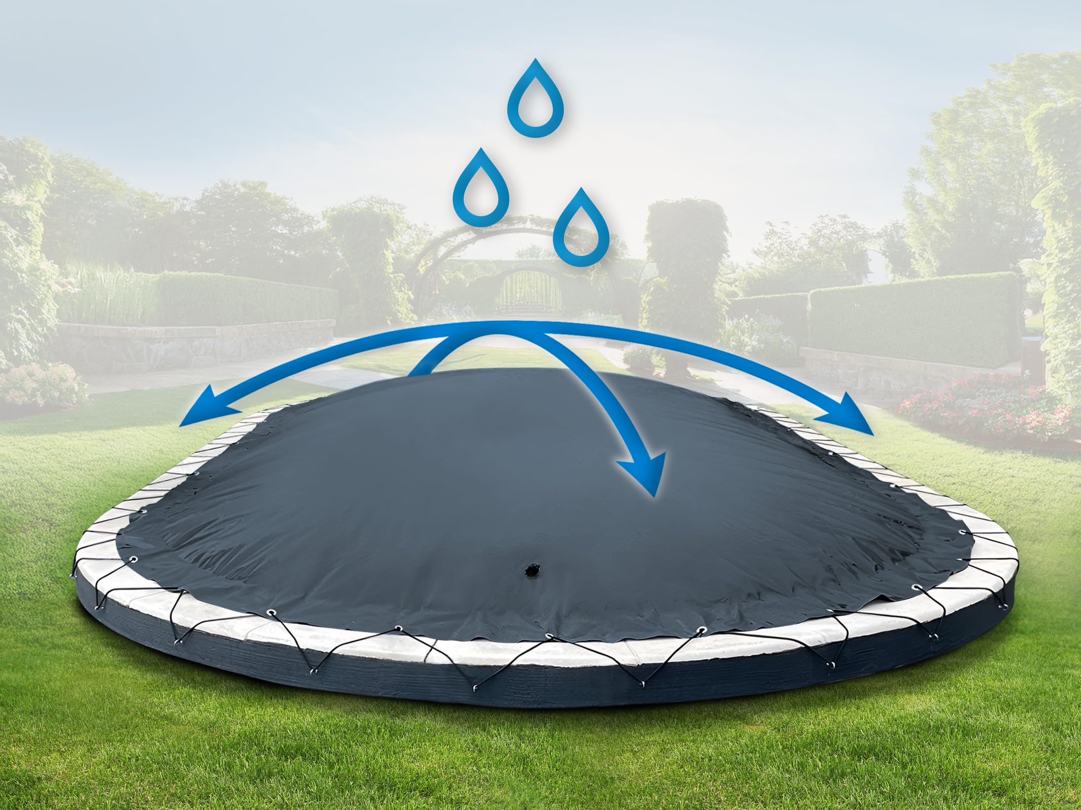 ANKO PLANEN Cubierta de Piscina Hinchable Ovalada – Lona de Cobertura Premium para Piscina – solución Ideal para el Invierno AirDeluxe (4,50m x 3,00m, Antracita)