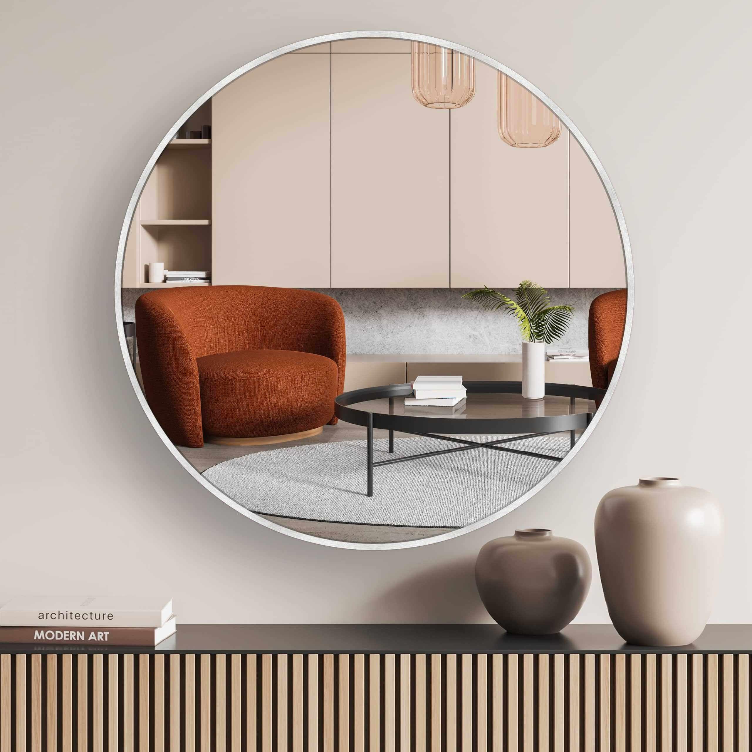 B&Q -  Jaron Aluminium Wall MirrorRound  60CmSilver