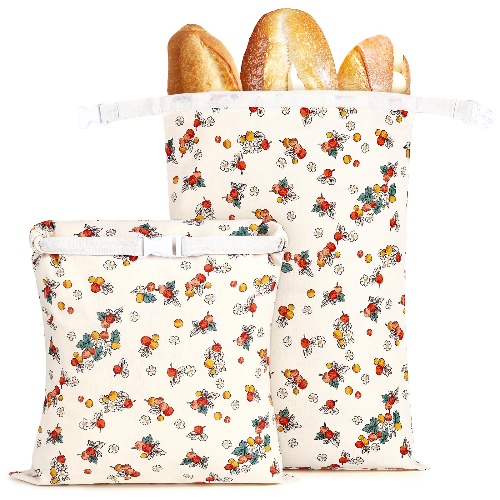 Sacs à Pain Tissu Réutilisables en Polyester avec Doublure en Cire d'abeille - 43x30cm