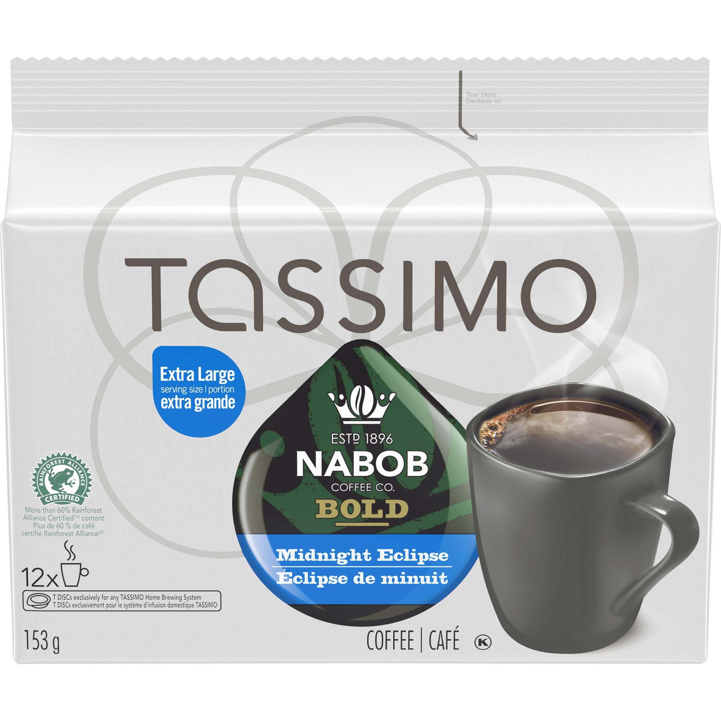 Tassimo Nabob Bold Midnight Eclipse Coffee, 12 T-Discs
