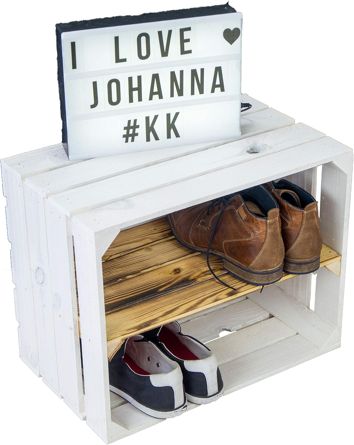 Kistenkolli Altes Land White Fruit Box Shoe Bookcase Wine Box