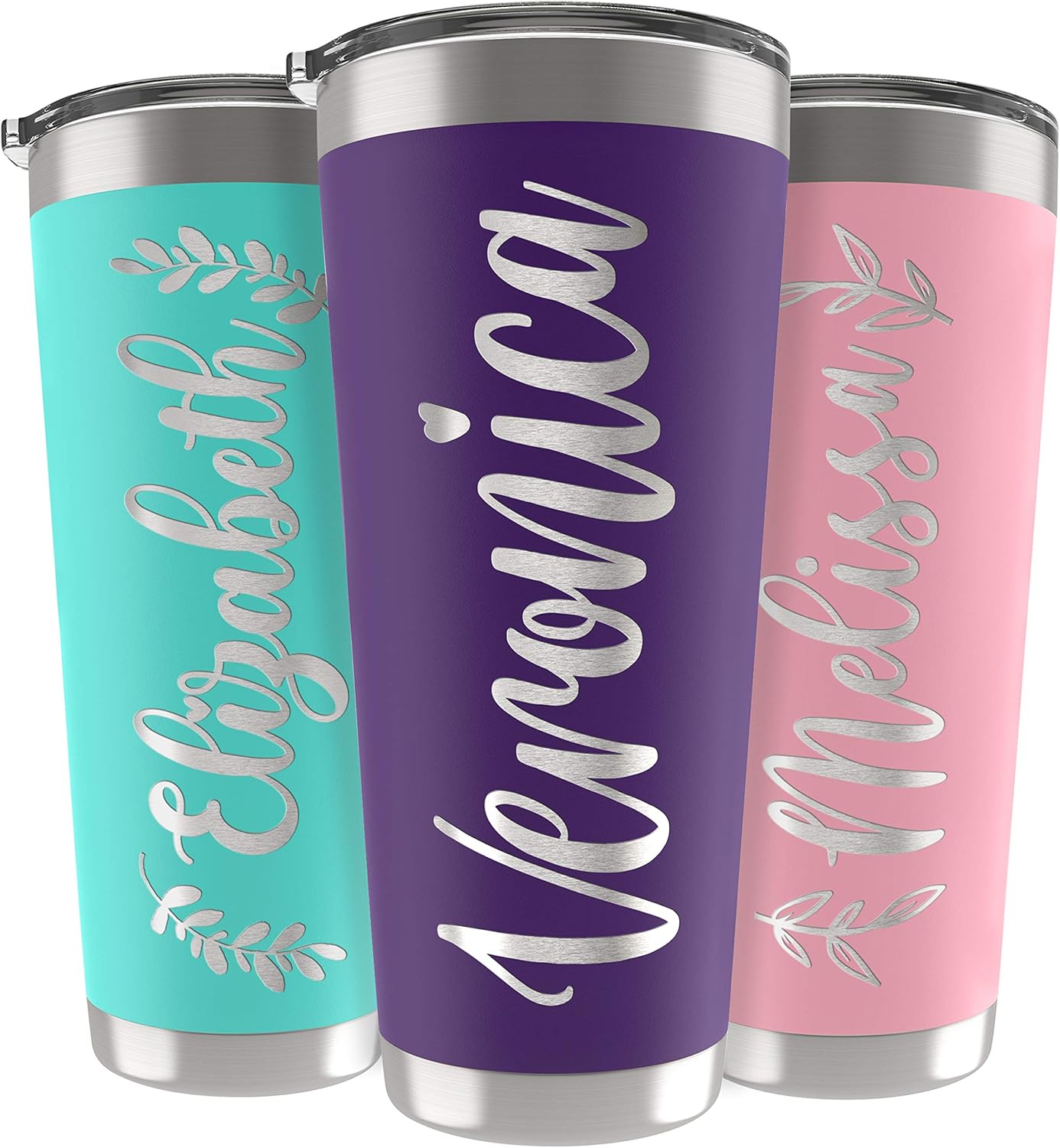 Personalized Tumblers with Lid, Gifts for Her, 30 oz Purple, 10 Designs Custom