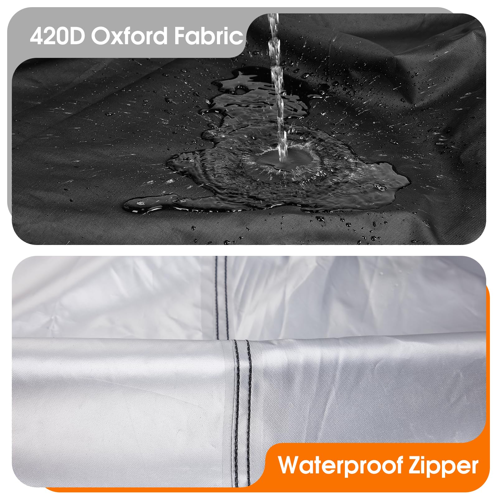 Kühlschrankabdeckung, wasserdicht, 420D strapazierfähiges Oxford-Gewebe, Outdoor-Kühlschrankabdeckung, Staubschutz, Gefrierschrankabdeckungen mit Reißverschlüssen, 59 x 59 x 143 cm