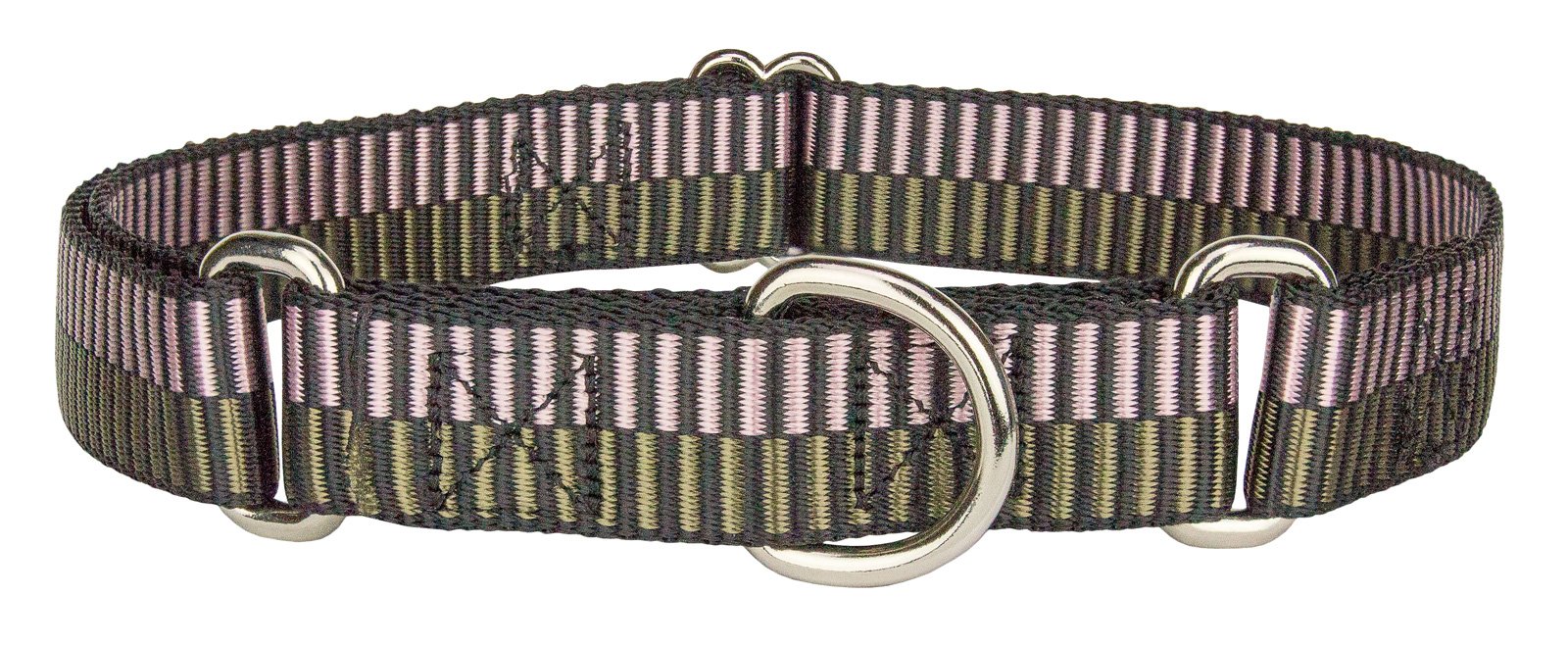 Country Brook Petz - Porcelain Earth Regency Stripes Patterned Martingale Dog (1 Inch, Medium)